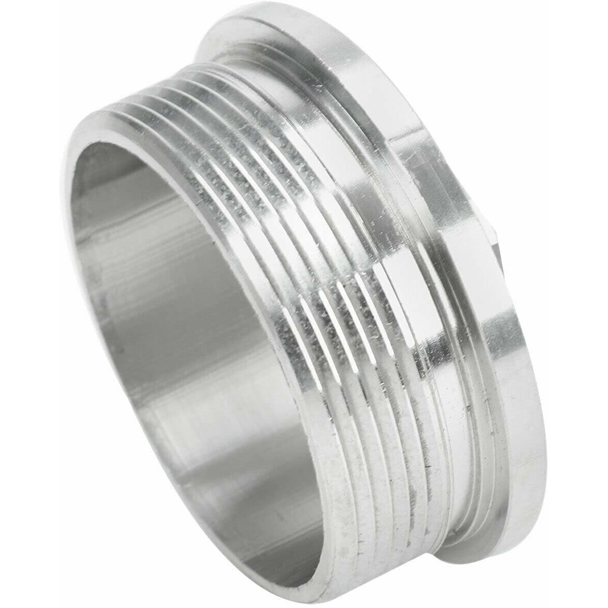 Billet Oil & Fuel Filter Silver 1/8"" Npt Port Caps - Compatible With 2003-2007 F-Ord Powerstroke Diesel 6.0 F250 F350 F450 F550 6.0L Powerstroke Diesel - Silver (Pack Of 2)