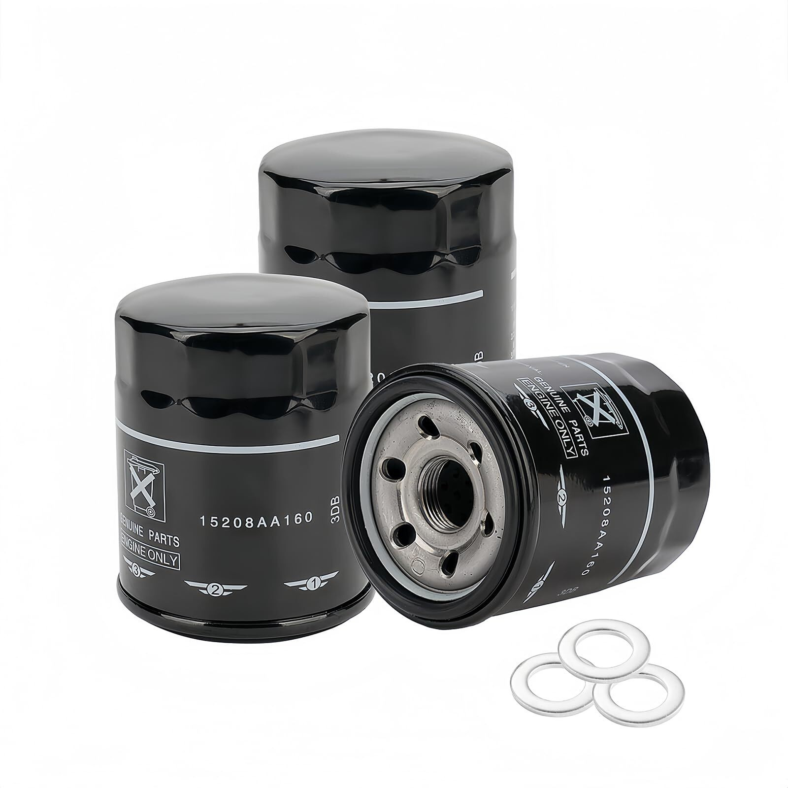 Aftermarket 15208Aa21A Oil Filter & Crush Washer For Subaru Outback Legacy Impreza Forester Xv Crosstrek Ascent 2011-2025 | 3 Pack High Efficiency Engine Oil Filter & Washer