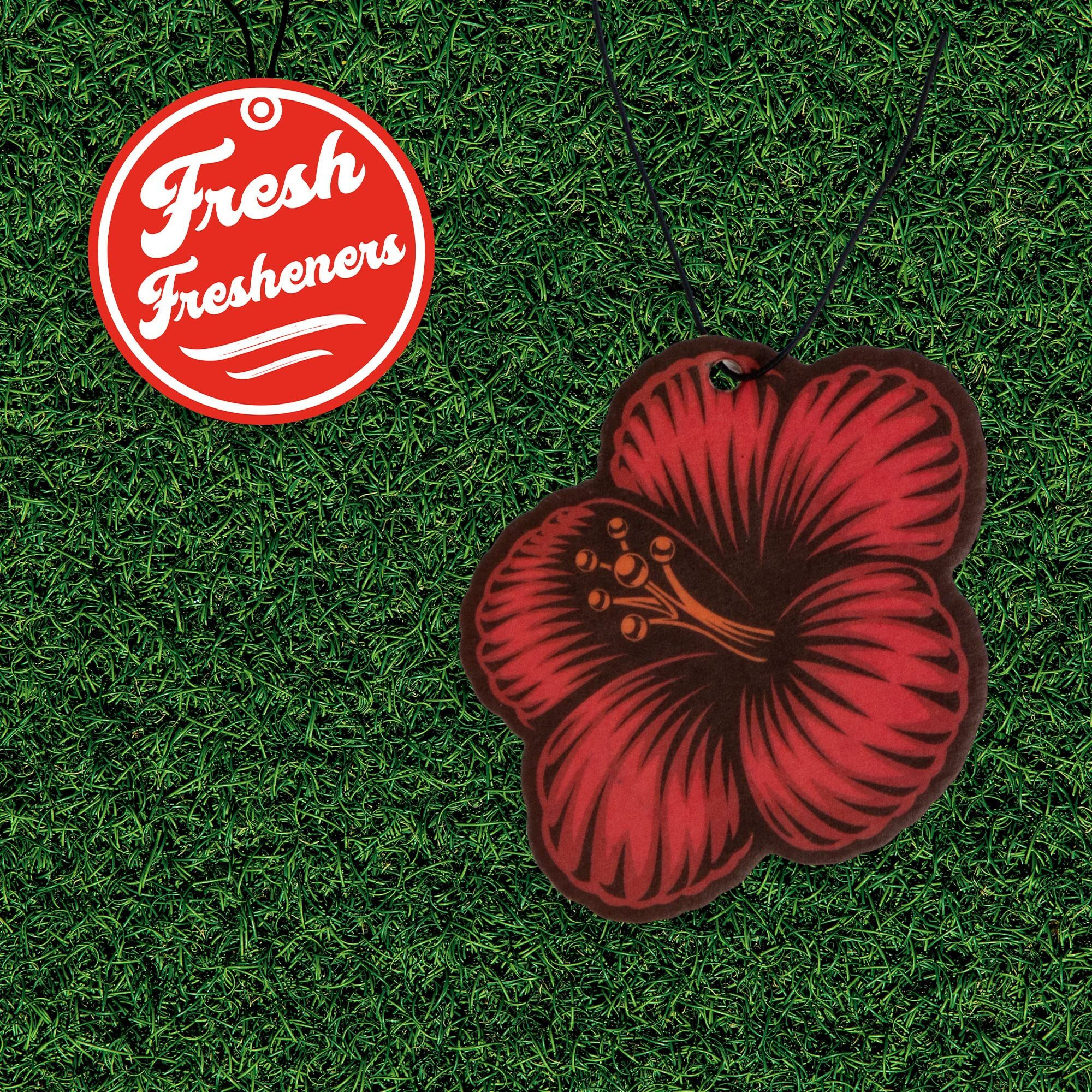 Hibiscus Flower Car Air Freshener 3 Pack Scented With Essential Oils (3 Pack)