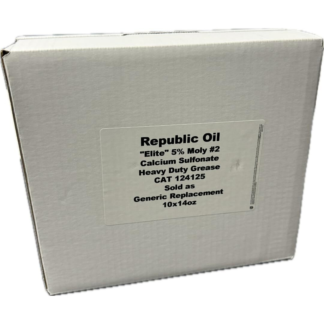 Generic Republic Oil """&quotElite"""" 5% Moly 2 Grease 10X14Oz | Calcium Sulfonate | 5% Moly Grease | High Temp | Heavy Duty | Construction | Mining | Fifth Wheels | Compare To Cat Extreme Application 2
