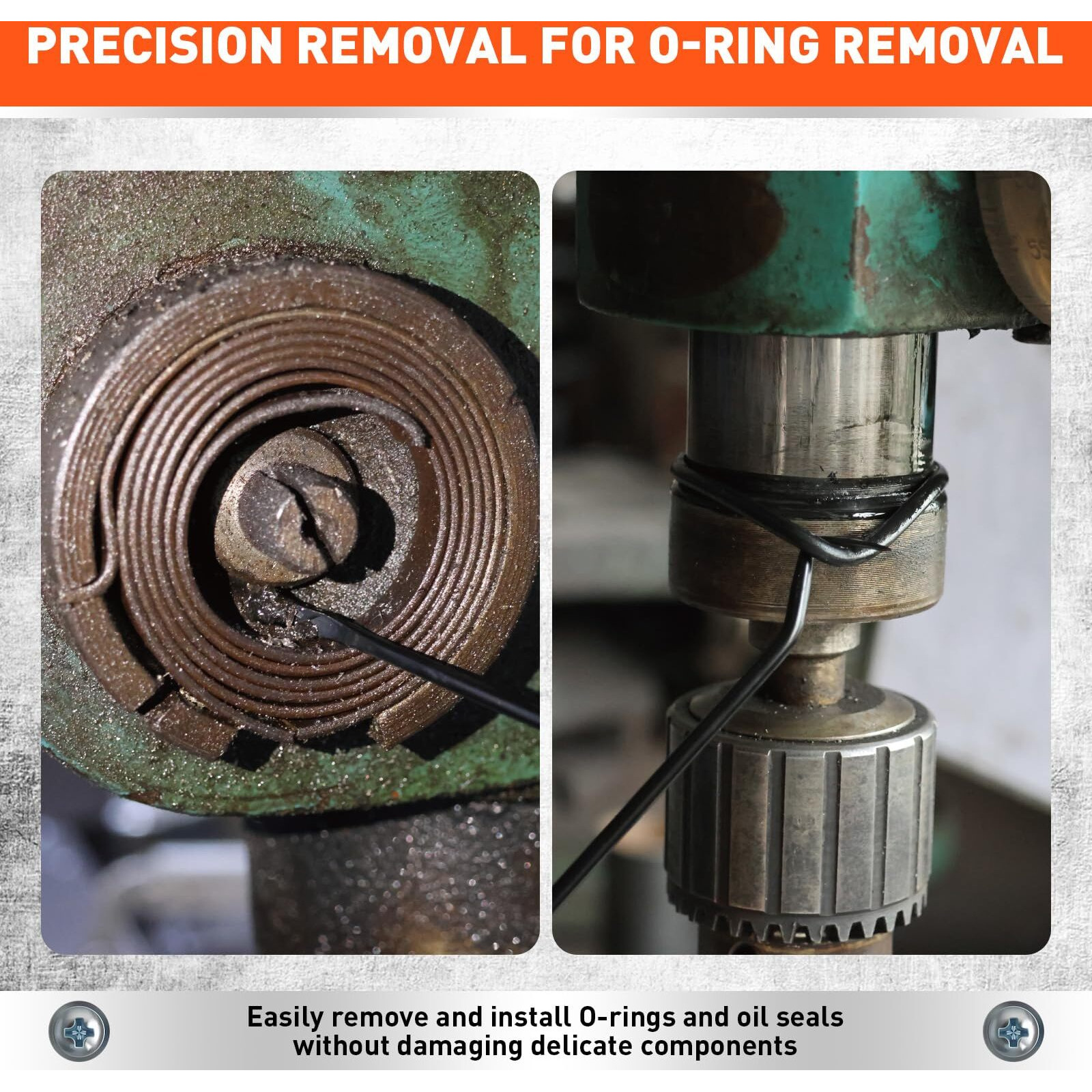 Horusdy 12-Piece Precision Hook And Pick Set, Car Auto Oil Seal/O-Ring Seal Gasket Pick, Precision Hooks Puller Remover