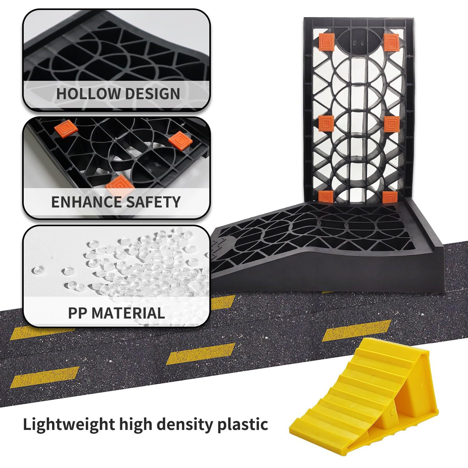 Low Profile Car Ramps For Lift 2.41'' And Vehicle Maintenance Oil Changes Portable Anti-Slip Ramp Special For Lower Cars Vehicle Maintenance For Garage, With 2 Wheel Chocks
