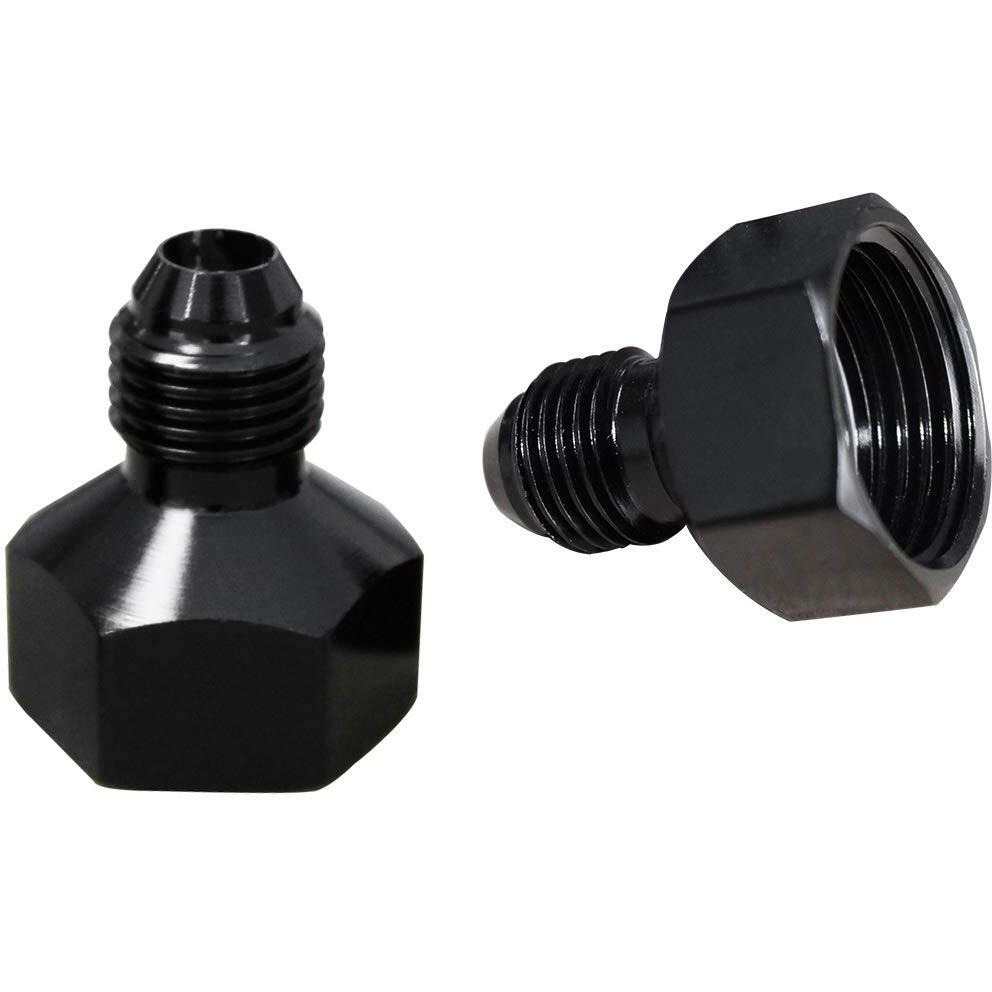 12Ft 6An Fuel Line Hose 3/8'' Stainless Steel Oil Gas Line Tube W/6Pcs Rotary Swivel Hose Ends Kit And 2Pc An-10 To An-6 Fuel Tank Adapters Kit (Black + 8Pcs)