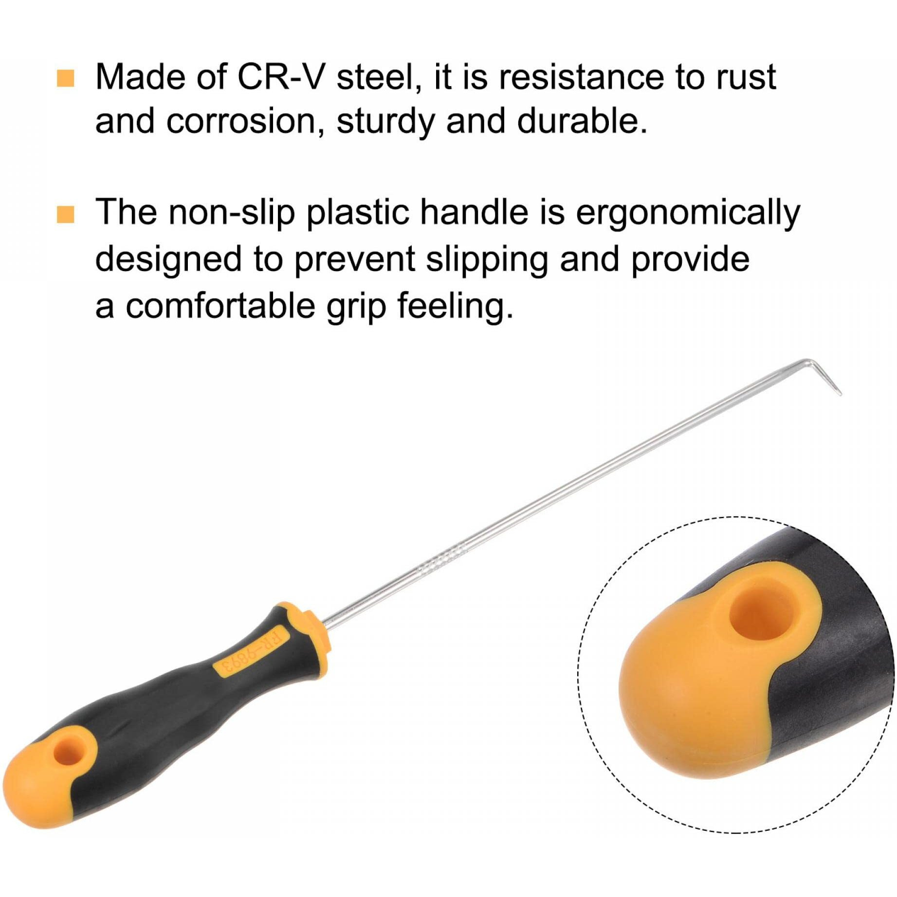 Uxcell 90 Degree Pick Hook 9.84"" Puller Remover Removal Tool For Oil Seal/O-Rings, Gasket, Hose 2Pcs