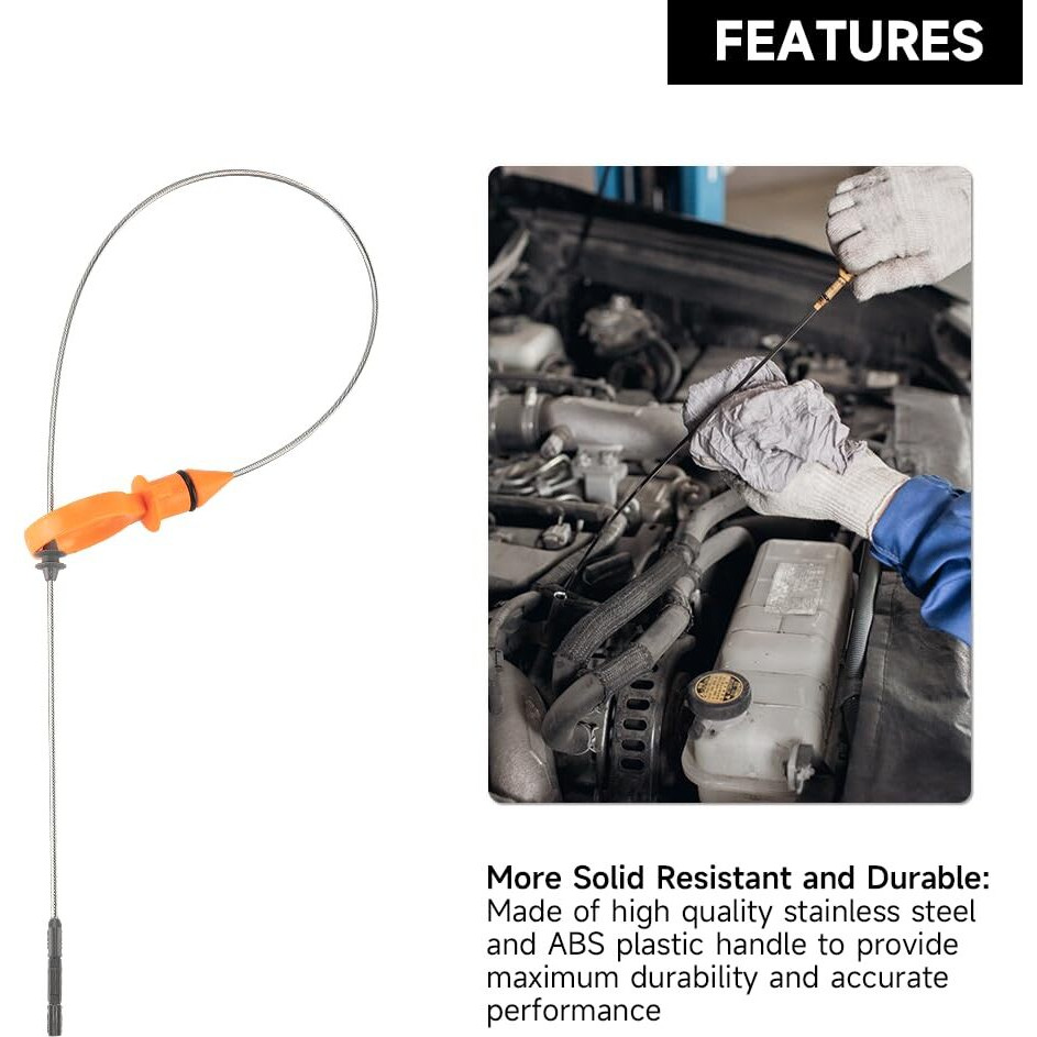 Engine Oil Dipstick Oil Level Dipstick - Compatible For Volkswagen Golf 2010-2013 For Volkswagen Passat 2012-2013 For Volkswagen Jetta 2005-2013 - Replace Part 07K115611M