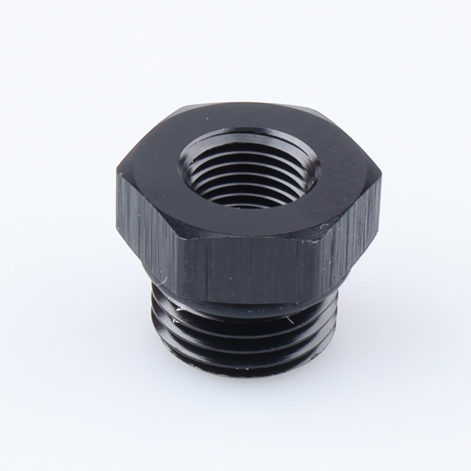 Ac Performance Female 1/8"" Npt To -6 Orb Male Oil Fuel Fitting Hollow Reducer Adapter Aluminum Black