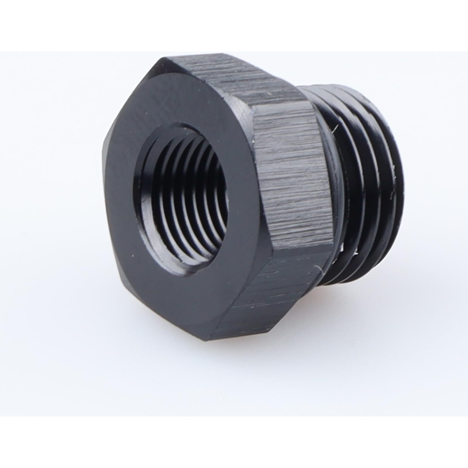 Ac Performance Female 1/8"" Npt To -6 Orb Male Oil Fuel Fitting Hollow Reducer Adapter Aluminum Black