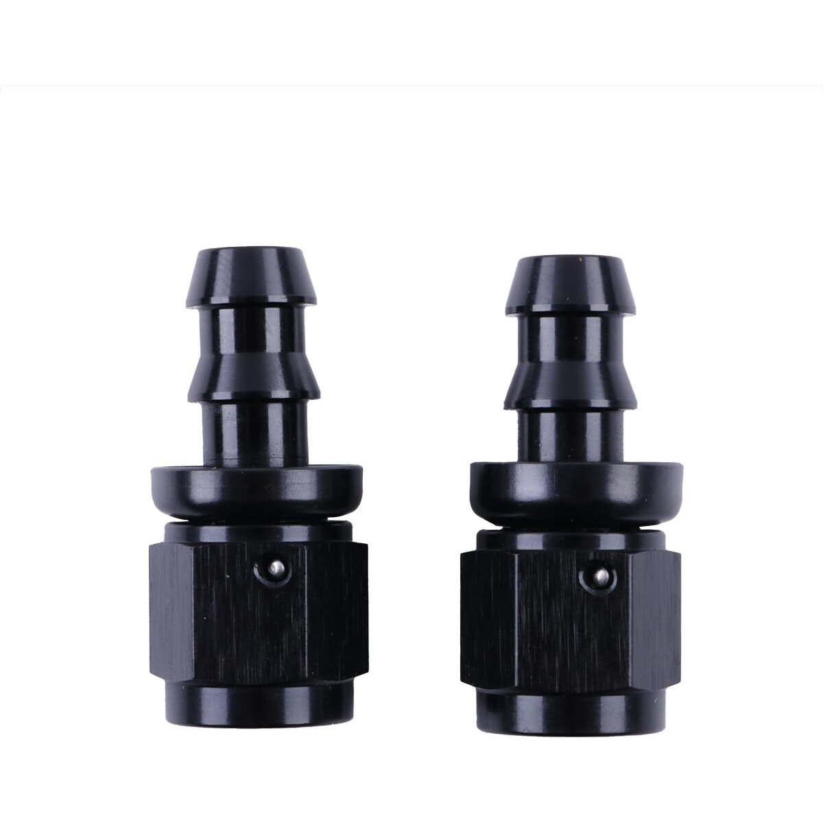 Zap Performance 6An Female To 3/8 Inch Barb Hose Fittings Straight Black Push-On/Lock Fuel Cooler Kits, Fitting For Rubber Fuel Oil Line (2 Pcs)