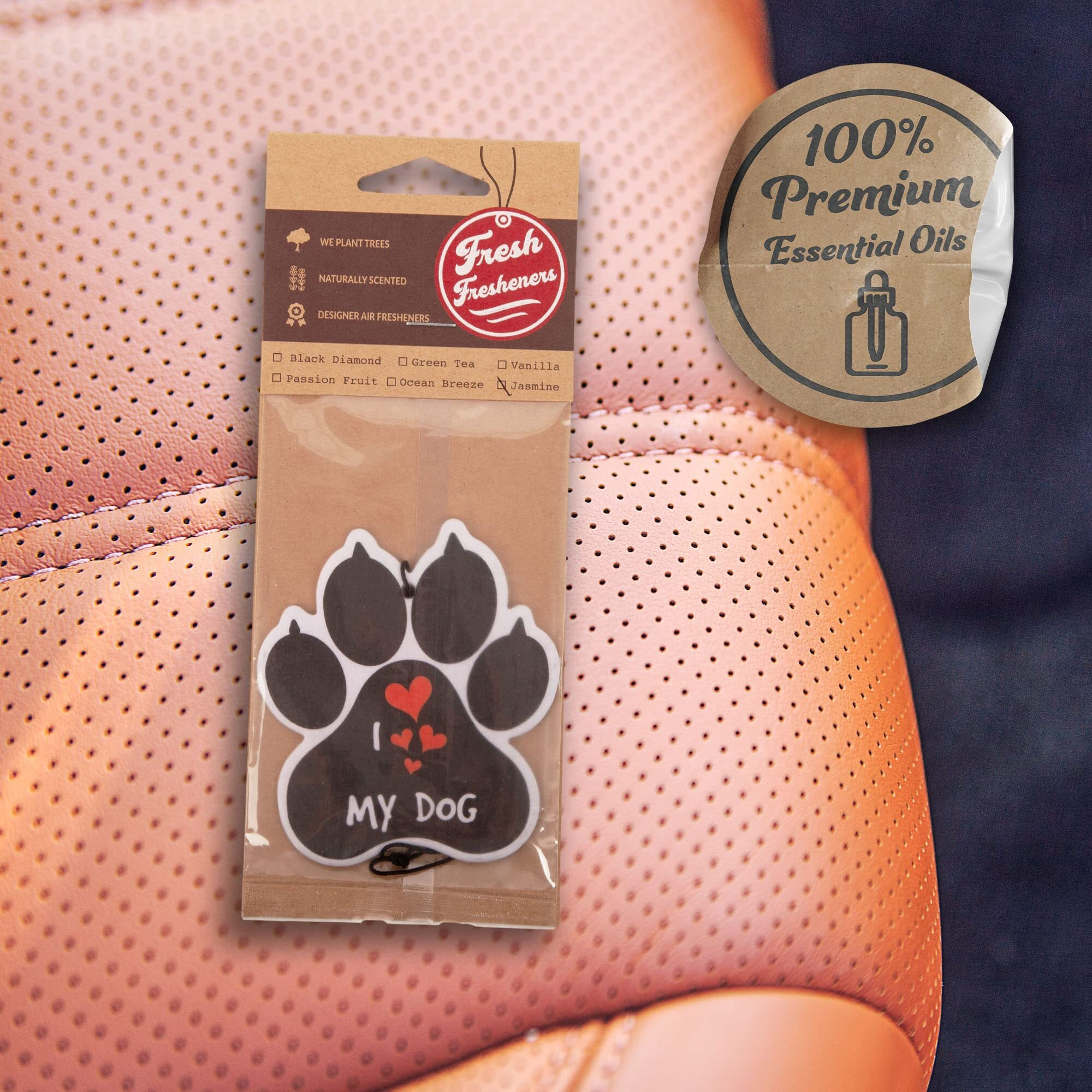 Dog Paw Car Air Freshener 3 Pack Scented With Essential Oils By Fresh Fresheners