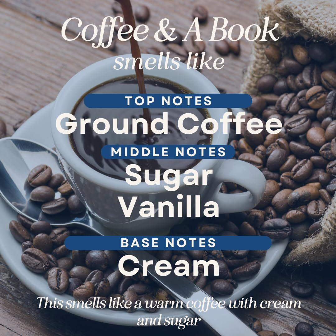 Candecraftco 2 Pack Bookish Scents Car Air Freshener For Essential Oils, Aromatherapy Automobile Diffuser, Gift For Her, Library, Book Lover Gift, Reading Bibliophile (Coffee & A Book)