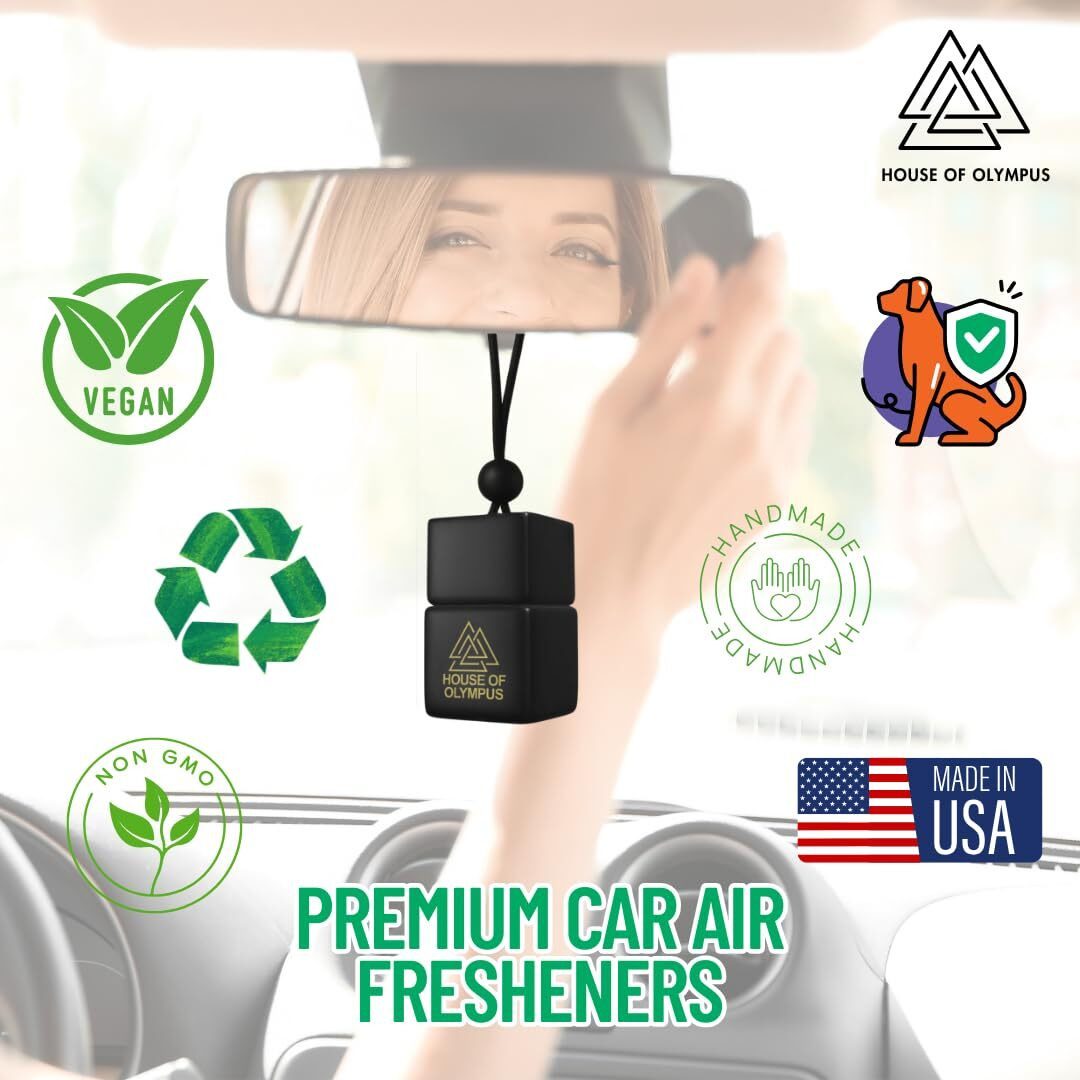 Athena Car Air Freshener And Diffuser - 100% Natural Essential Oils - Luxury Car Scent By House Of Olympus - Made In Usa