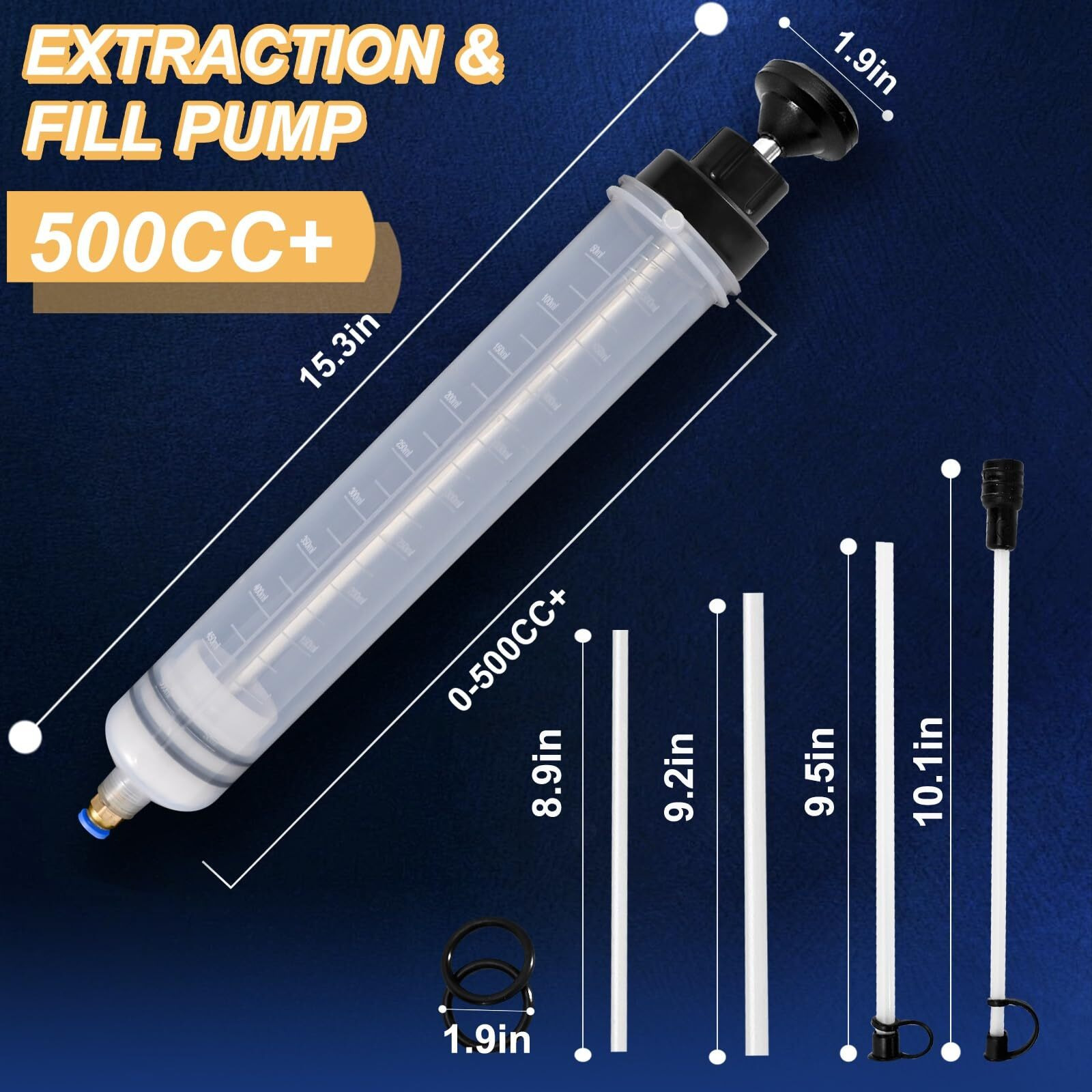 Psukohy 500Cc Fluid Extractor Pump Automotive, Oil Pump Extractor, Upgrade Fluid Pump Automotive, Brake Fluid Extractor And Oil Syringe, Oil Suction Pump Extractor For Changing Oil