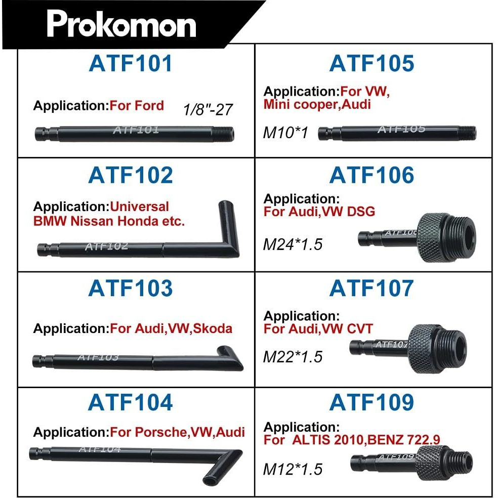 Prokomon 3 Liters Transmission Fluid Pump Fluid Transfer Pump Manual Oil Pump Oil Filling Filler System Tool With 8 Pcs Adapters
