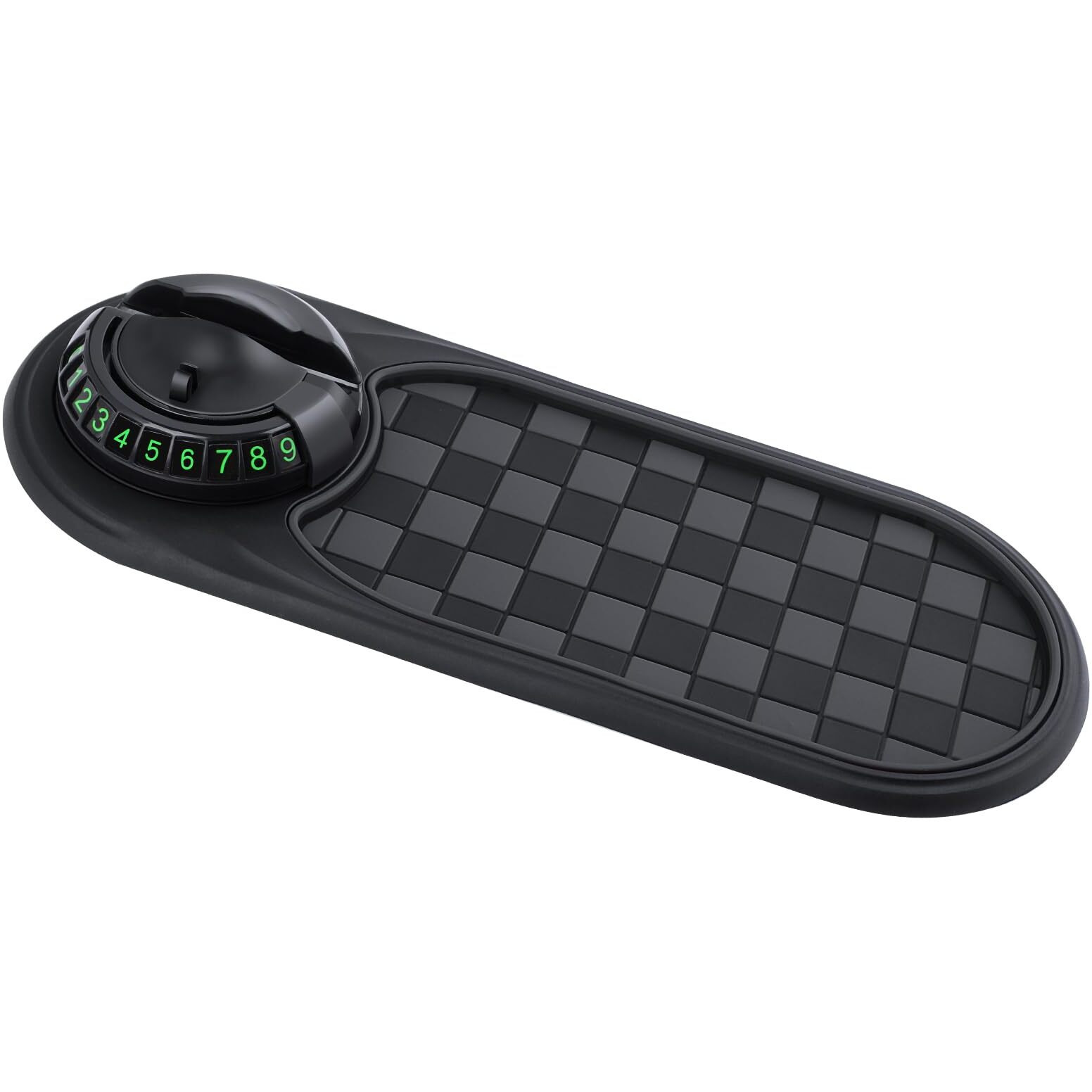 Multifunction Car Anti-Slip Mat,Portable Electronic Device Mount,Universal Phone Holder,Rotatable Anti Skid Car Dashboard Pad With Temporary Parking Numbe For Phones, Keys, Gadgets (Black)
