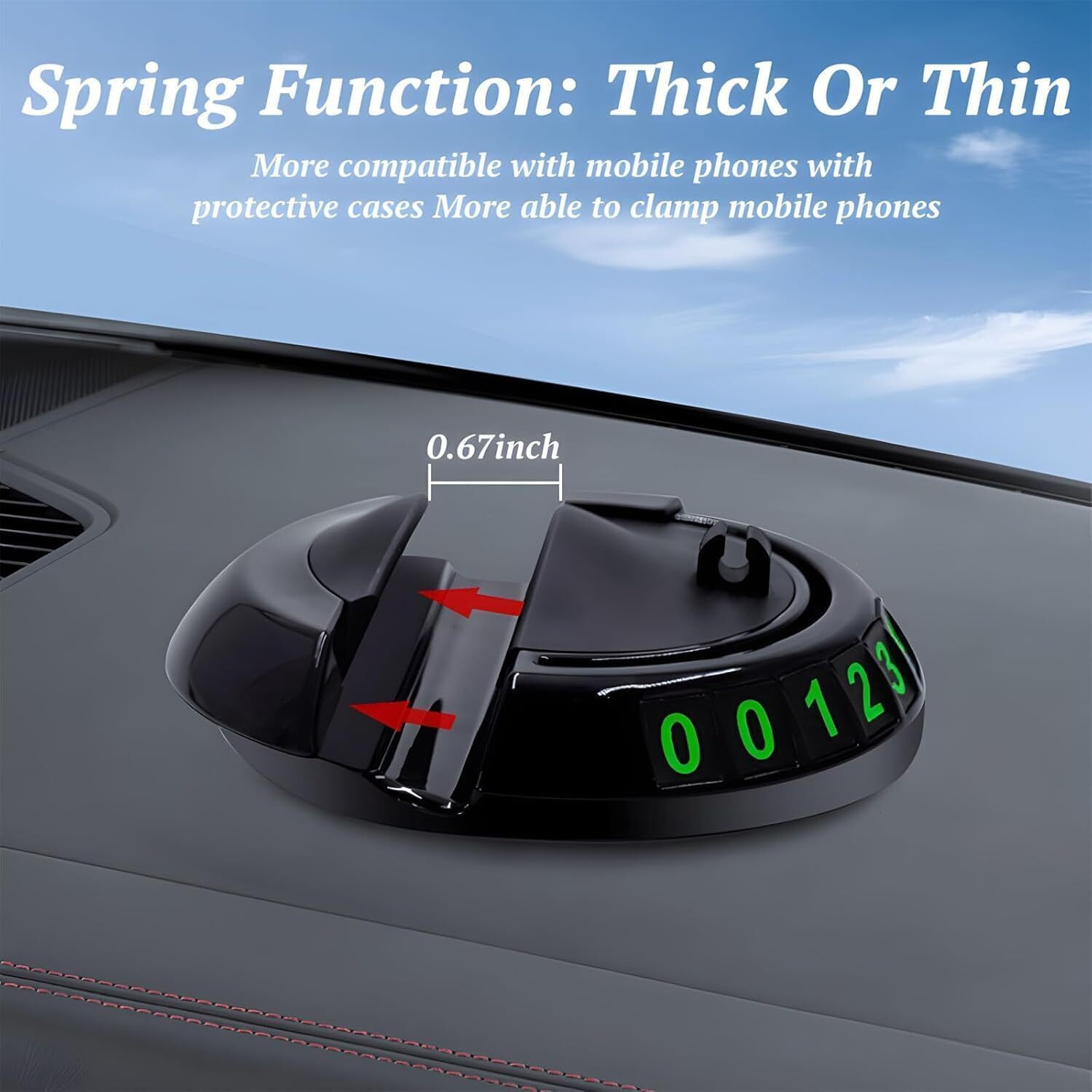 Multifunction Car Anti-Slip Mat Dashboard Tray Decorations Sticky Pad,Multifunction Car Anti-Slip Mat Auto Universal Phone Holder For Phones Sunglasses Keys Gadgets (A.)