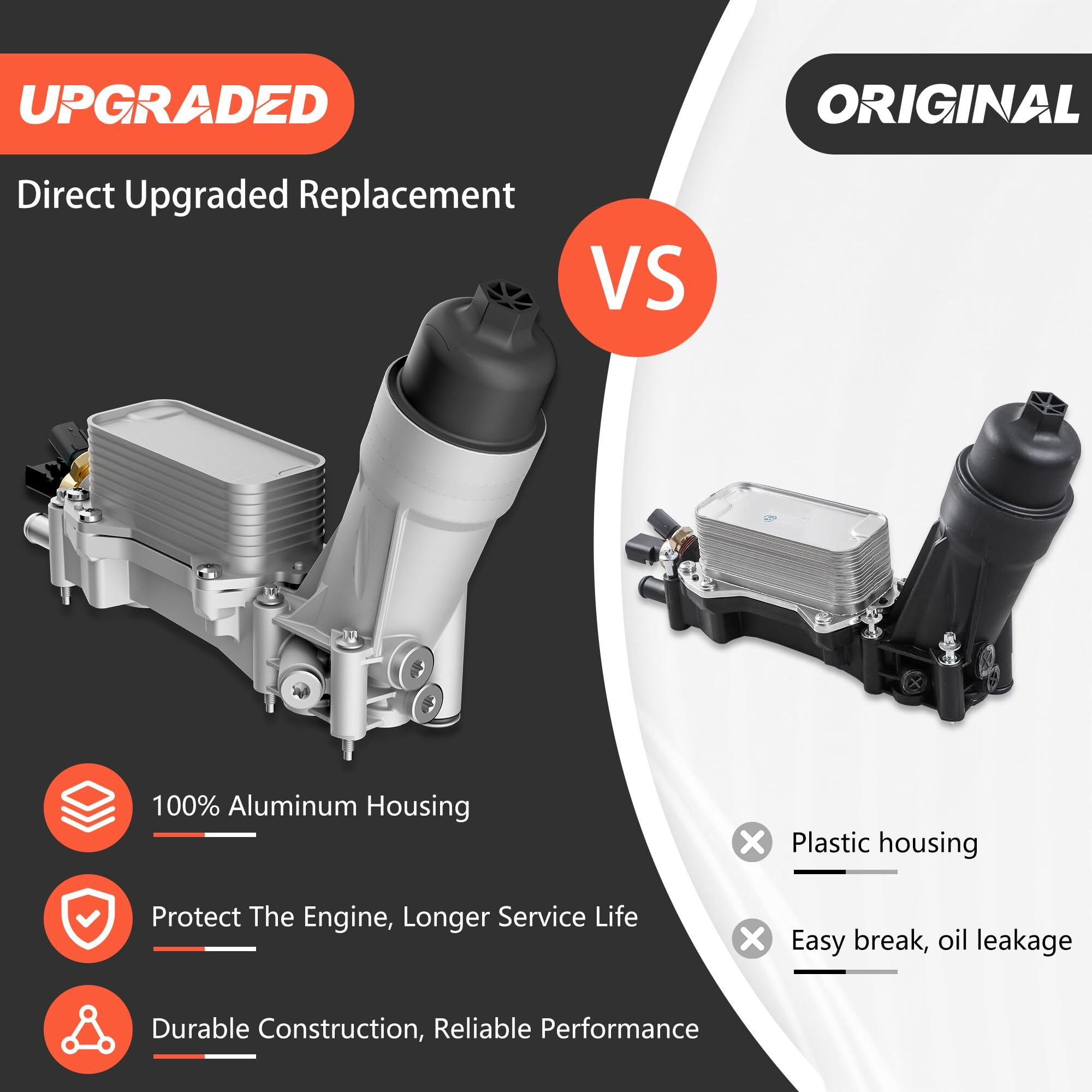 926-876 926-959 Aluminum Engine Oil Filter Housing With Oil Cooler Filter And Sensor Fit For 2017 2018 Dodge Journey Charger Challenger Durango Avenger Wrangler Grand Cherokee 200 300 Town Country