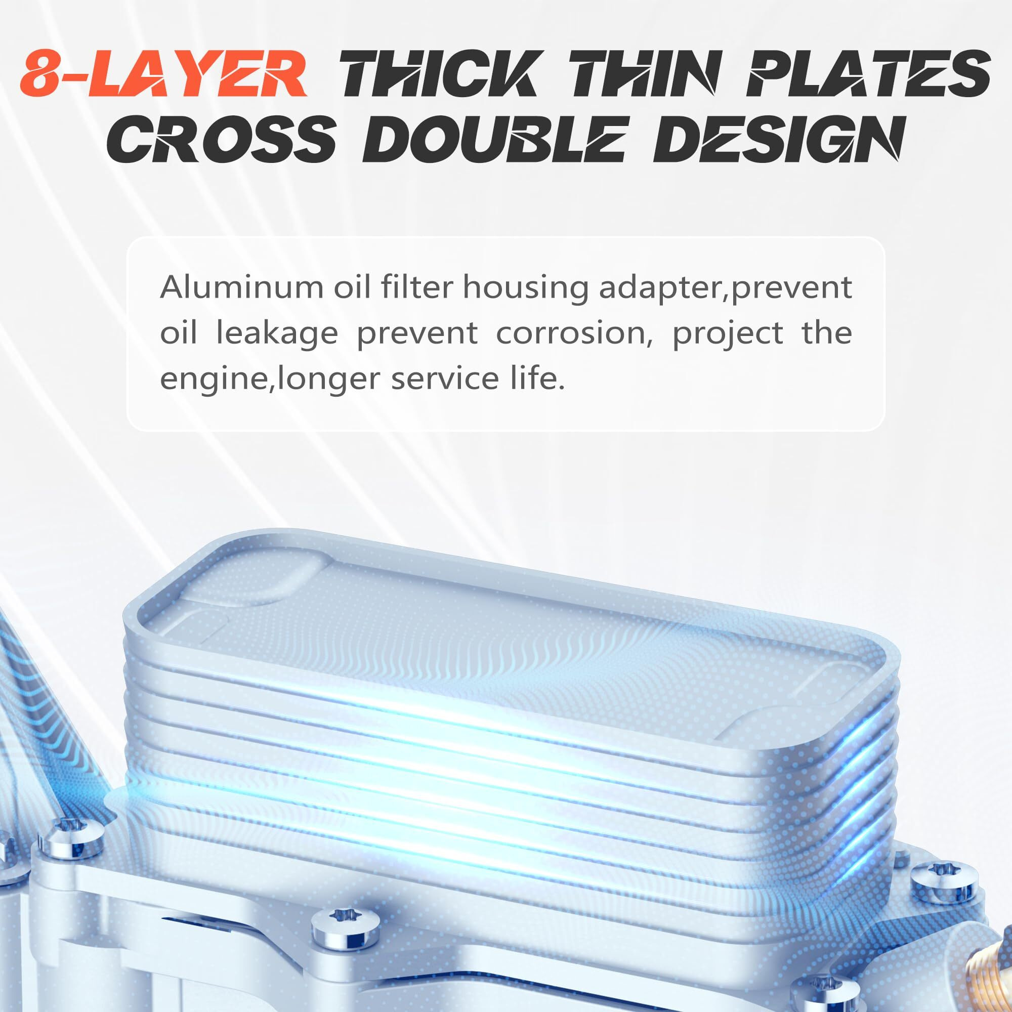 926-876 926-959 Aluminum Engine Oil Filter Housing With Oil Cooler Filter And Sensor Fit For 2017 2018 Dodge Journey Charger Challenger Durango Avenger Wrangler Grand Cherokee 200 300 Town Country