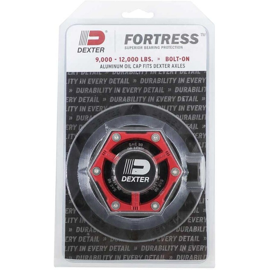 Dexter Fortress Bolt-On Aluminum Oil Cap Kit For 9,000-12,000Lb Dexter Axles Using New Hub Design (K21-259-00), Black