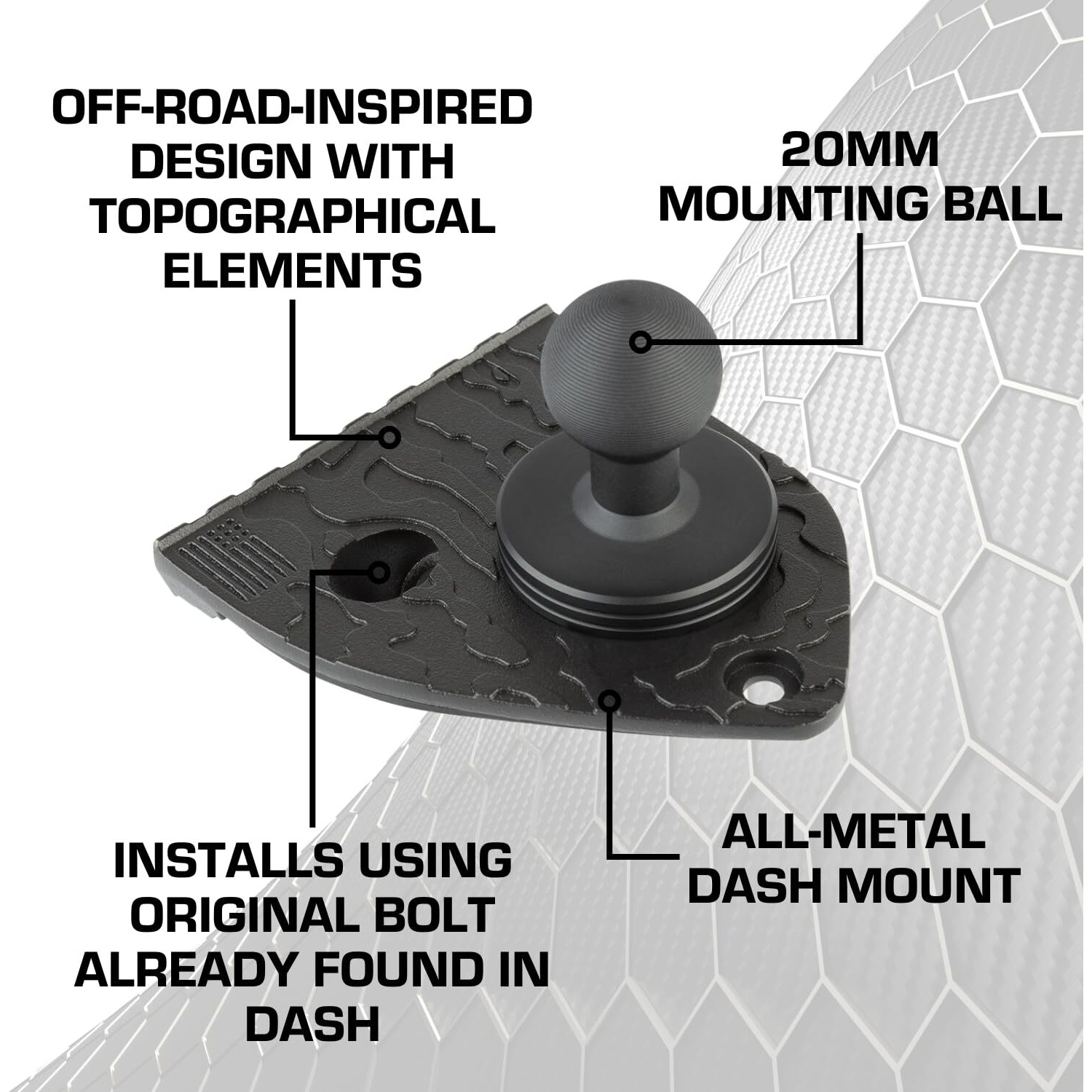 Bulletpoint Dash Mount Phone Holder Compatible With 2021-2023 Jeep Wrangler Jl 4Xe (Passenger Side)