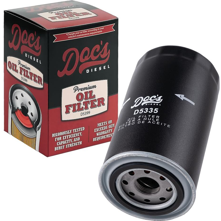Doc's Diesel Oil Filter 12-Pack D5335-12 | Compatible With Ram 6.7L Cummins 2500, 3500, 4500, 5500 2007.5-2024, Ram 5.9L Cummins 2500, 3500, 4500, 5500 1989-2007.5 | Replaces 05083285Aa