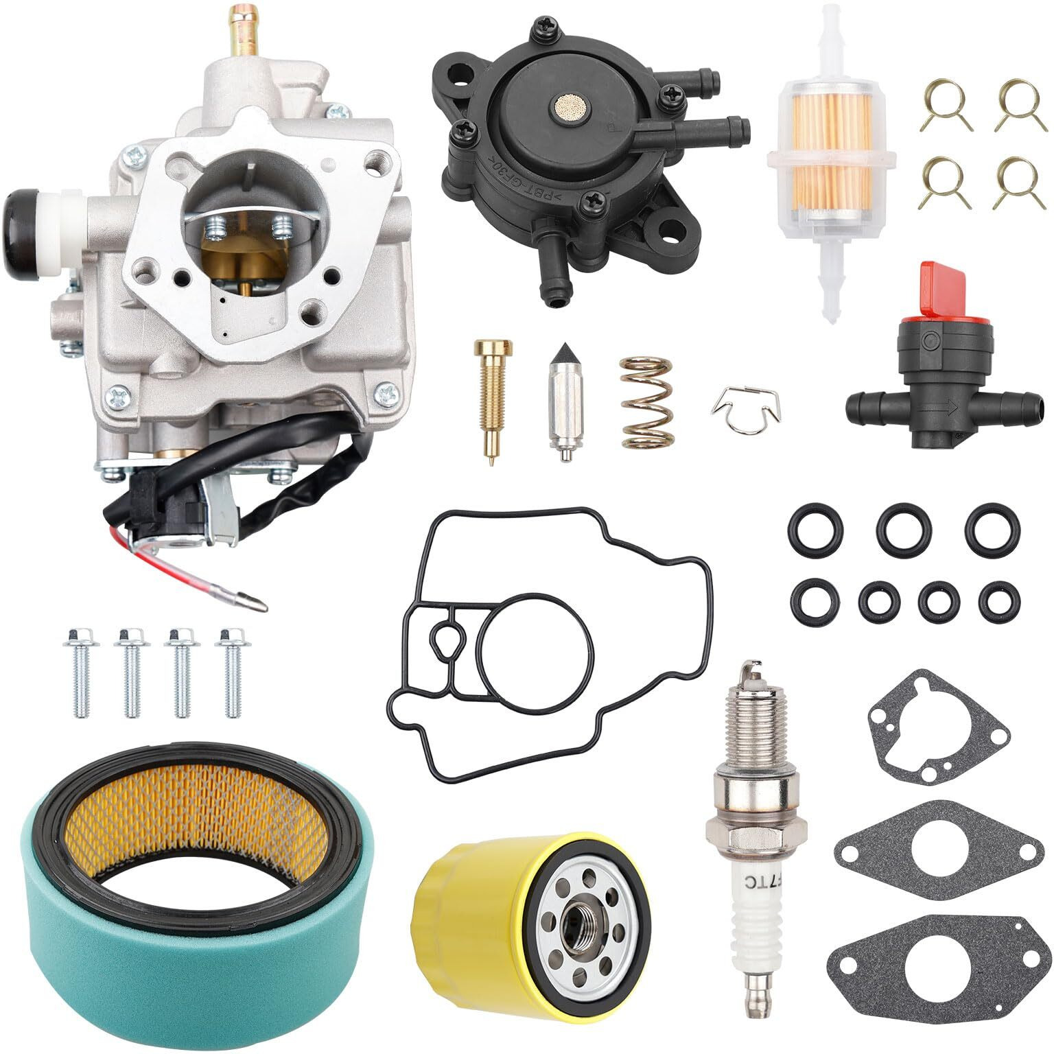 Carburetor Compatible With 25Hp 27Hp Kohler Engines Ch20 Ch22 Ch25 Ch26 Kohler Ch670 Ch730 Ch740 | Replace Oem Part Numbers 24-853-34-S,24-853-162-S,24-853-93-S(Fuel Pump&Air Filter&Oil Filter)