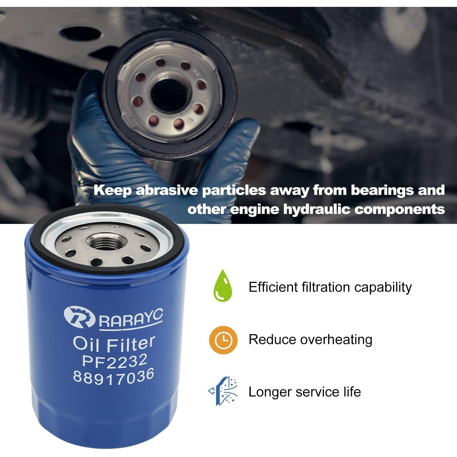 Rarayc Diesel 6.6L Duramax Filter Kit Compatible With Chevy Silverado/Gmc Sierra 2500 3500 Hd 2001-2016 Replace Fuel Filter Tp3018, Oil Filter Pf2232, Transmission Filters 29539579