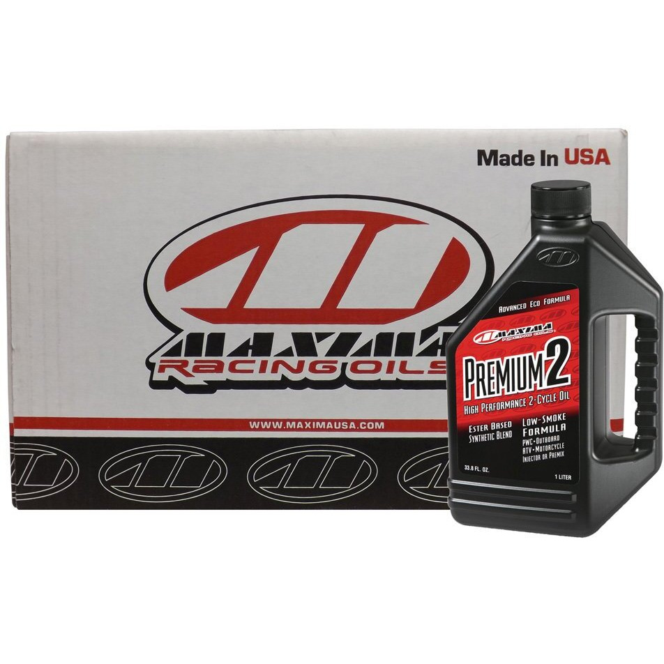 Maxima Cs21901-12Pk Premium 2 Smokeless 2-Stroke Premix/Injector Engine Oil - 1 Liter, (Case Of 12)