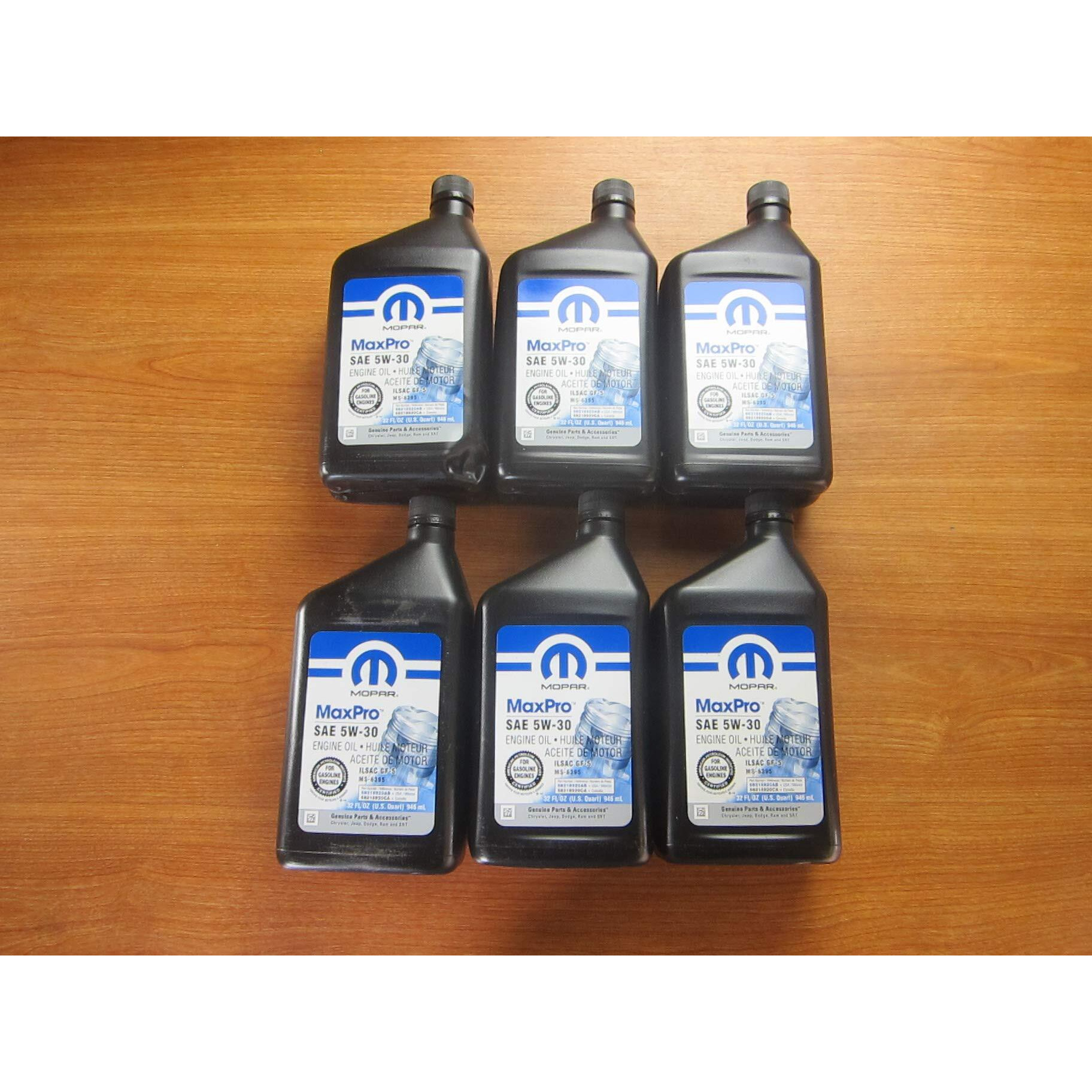 Mopar Chrysler Dodge Jeep Ram Six Quarts Of Sae 5W-30 Maxpro Motor Oil New Oem