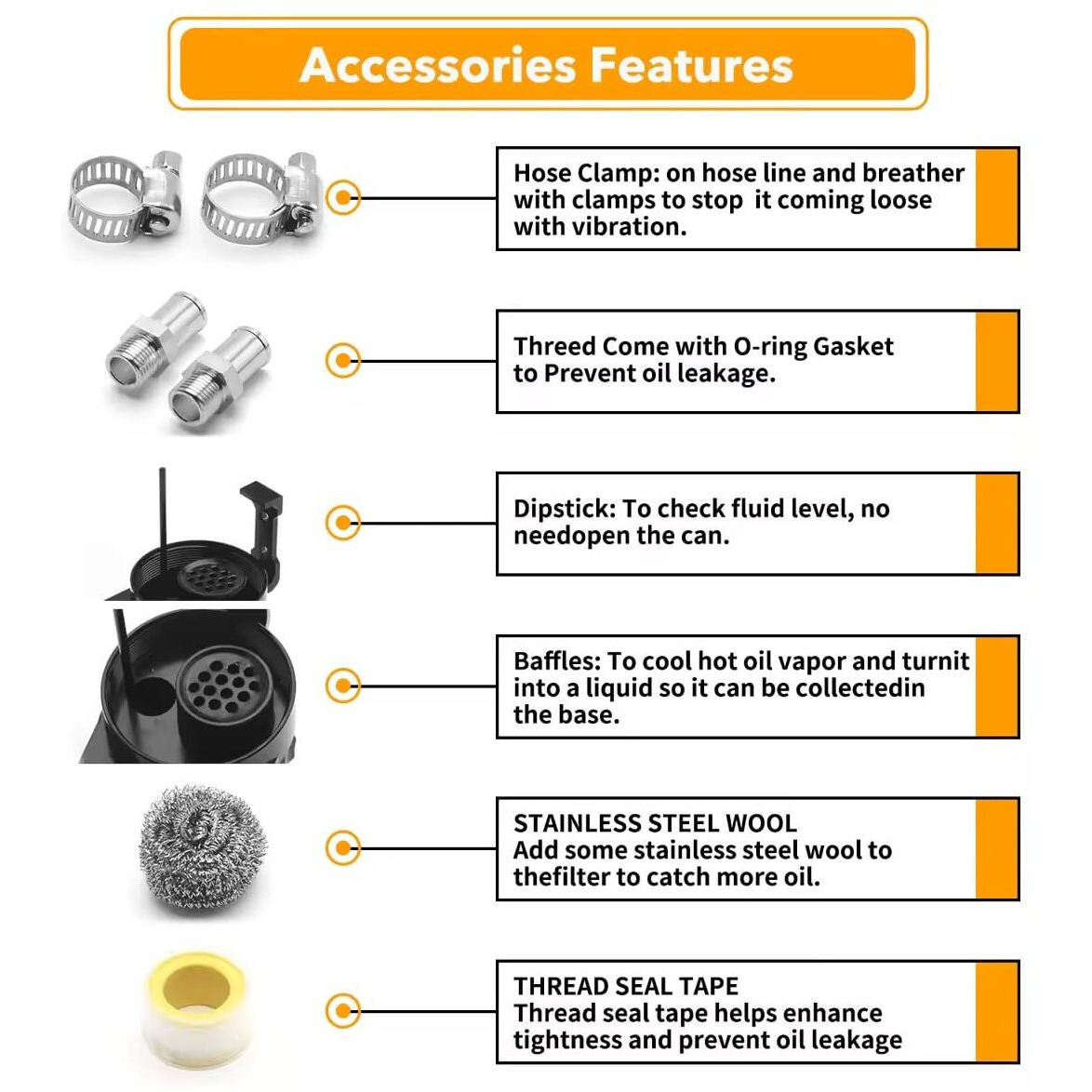 Slrongpowlr Oil Catch Can Kit, Oil Separator Catch Can With Breather Filter 300Ml Baffled Universal Aluminum