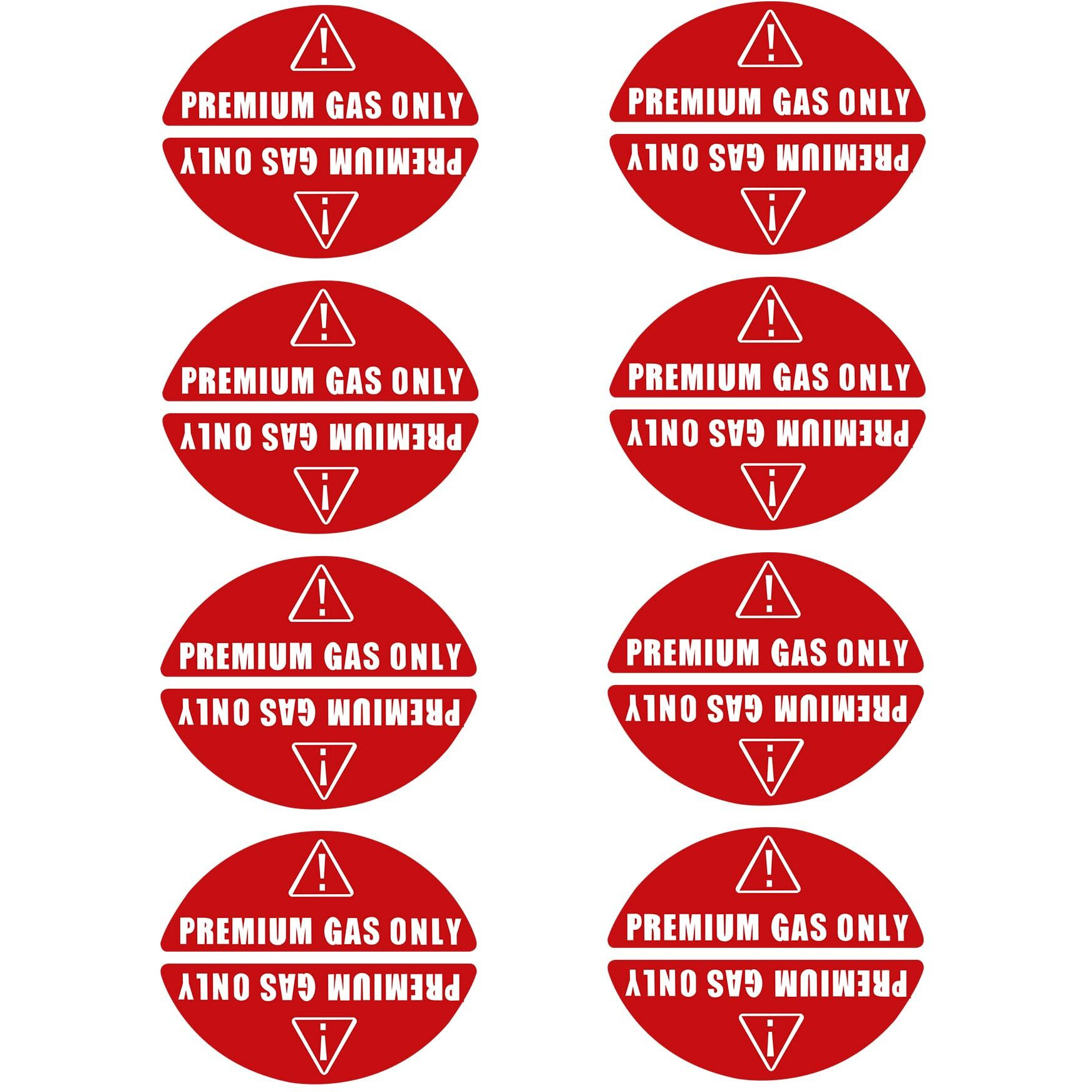 Quickmarine 8 Pairs Of Premium Gas Only Stickers For Car Van Truck Vehicle Boat Oil Tank Fuel Filler Cap Lid Cover Weatherproof Adhesive Decals