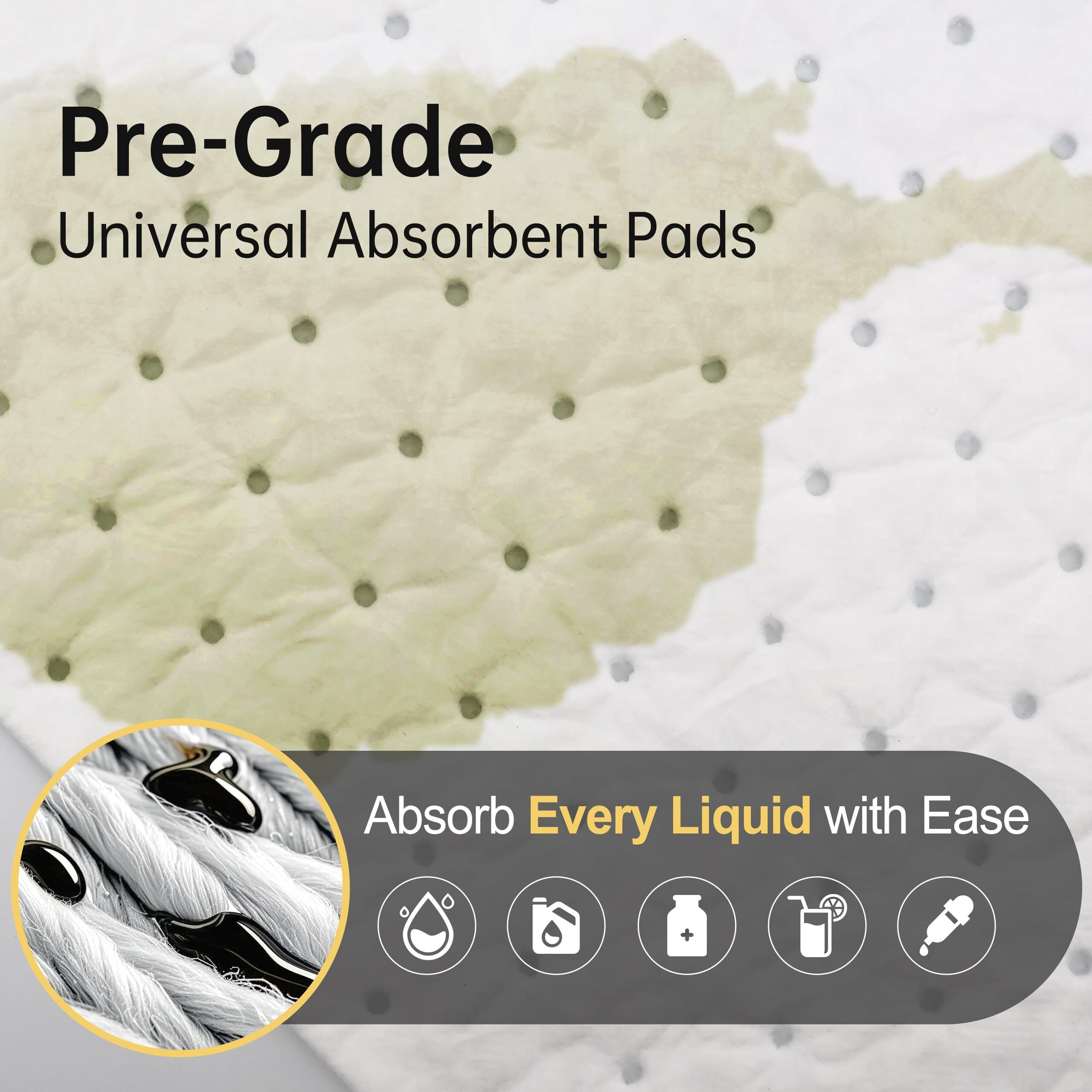 Aawipes Oil Absorbent Pads Garage Accessories Oil Spill Control Oil Absorbing Sheets For Garage, Car, Truck, Motorcycle White 100 Pack 9.8"" X 13"" Ow1013-100