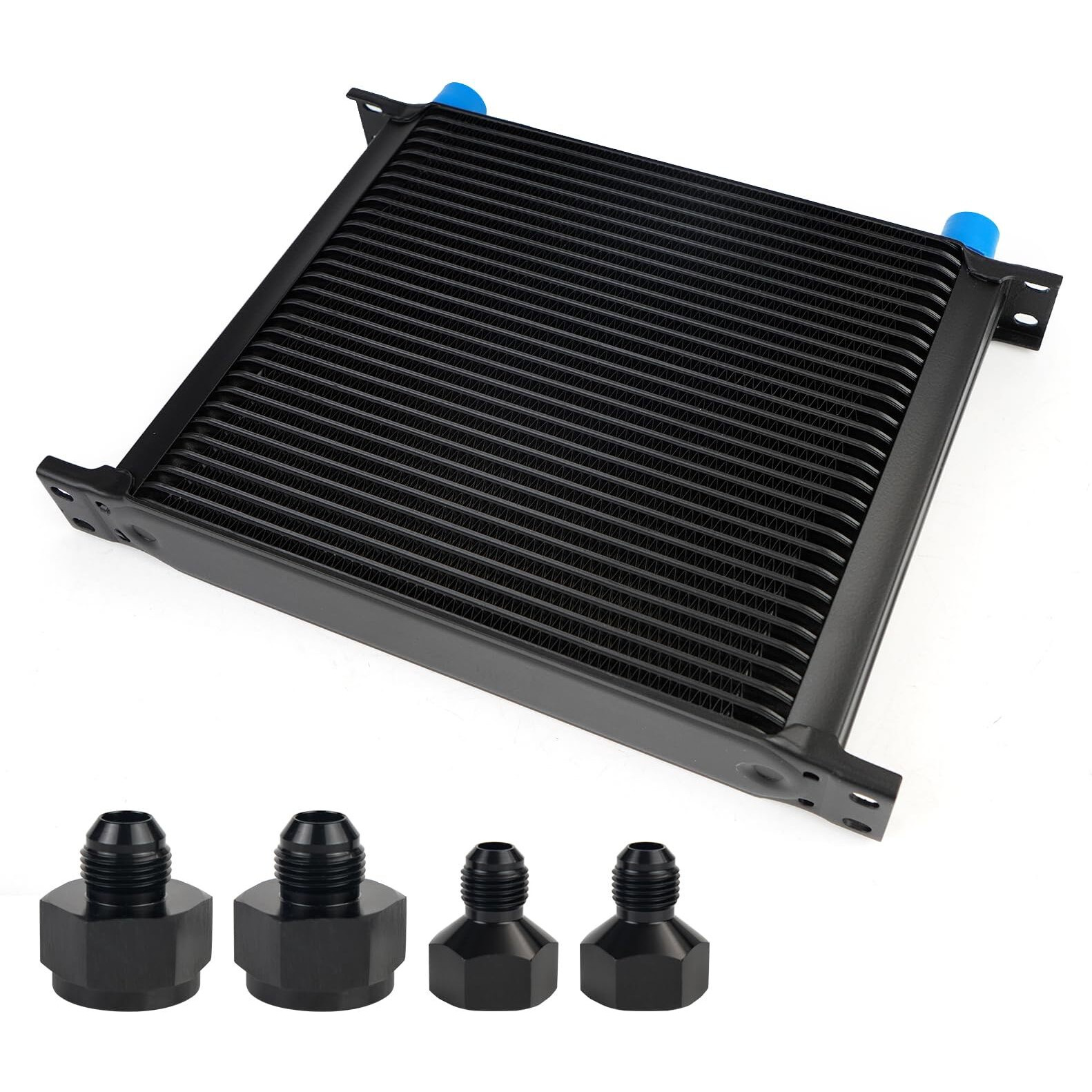 Htracing 30 Row An10 10An Transmission Oil Cooler Kit Stacked Plate With 6An 8An Adapter Universal Engine Transmission British Radiator Oil Cooler Condenser Aluminium Alloy Black
