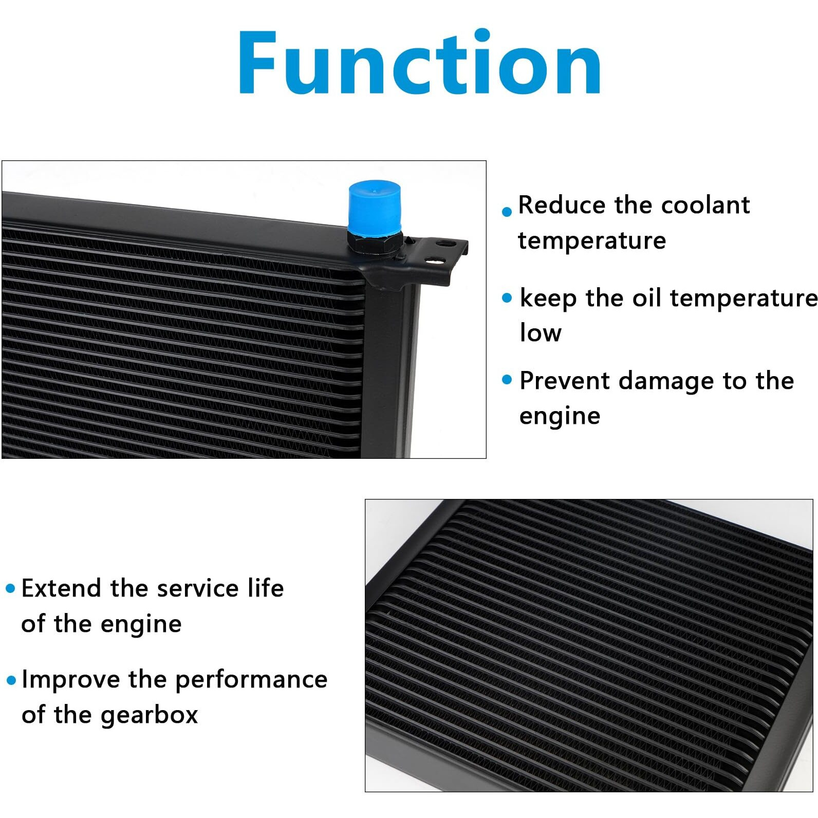 Htracing 30 Row An10 10An Transmission Oil Cooler Kit Stacked Plate With 6An 8An Adapter Universal Engine Transmission British Radiator Oil Cooler Condenser Aluminium Alloy Black