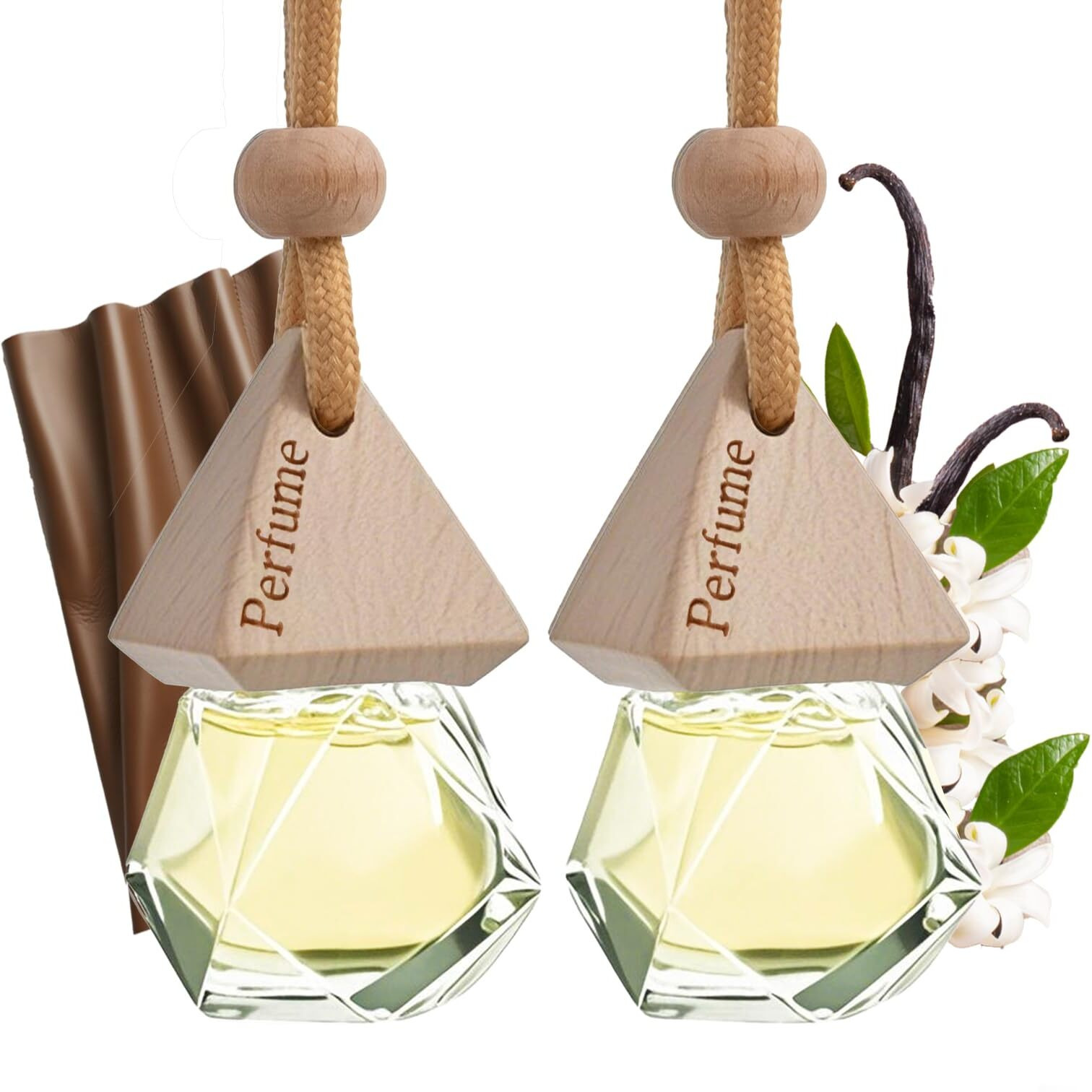 Car Air Freshener, Hanging Diffuser For Car Interior, Long-Lasting (60+ Days), Non-Toxic & Giftable (Diamond Bottles (2    0.27 Fl Oz), New Car)