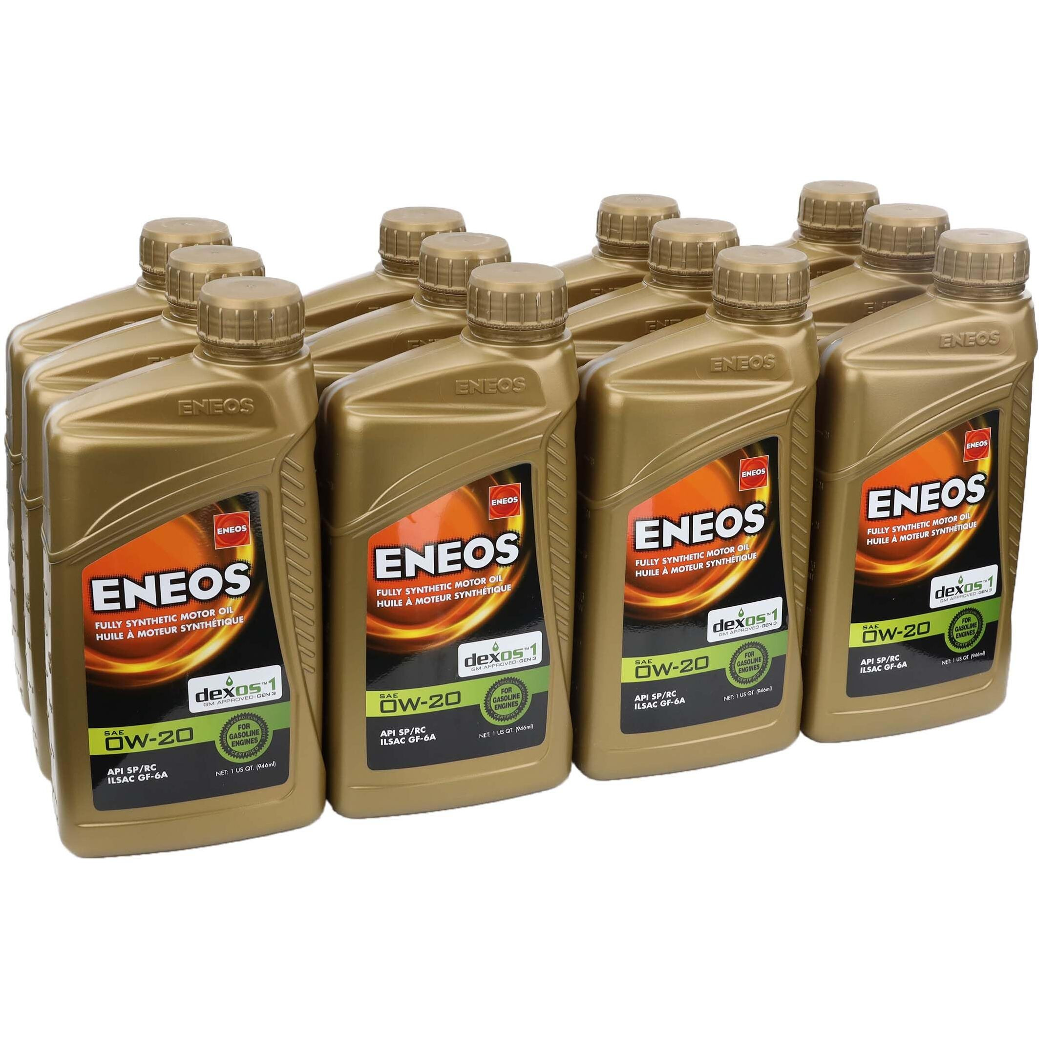 Eneos 0W-20 Fully Synthetic Motor Oil (1 Quart Case Of 12)