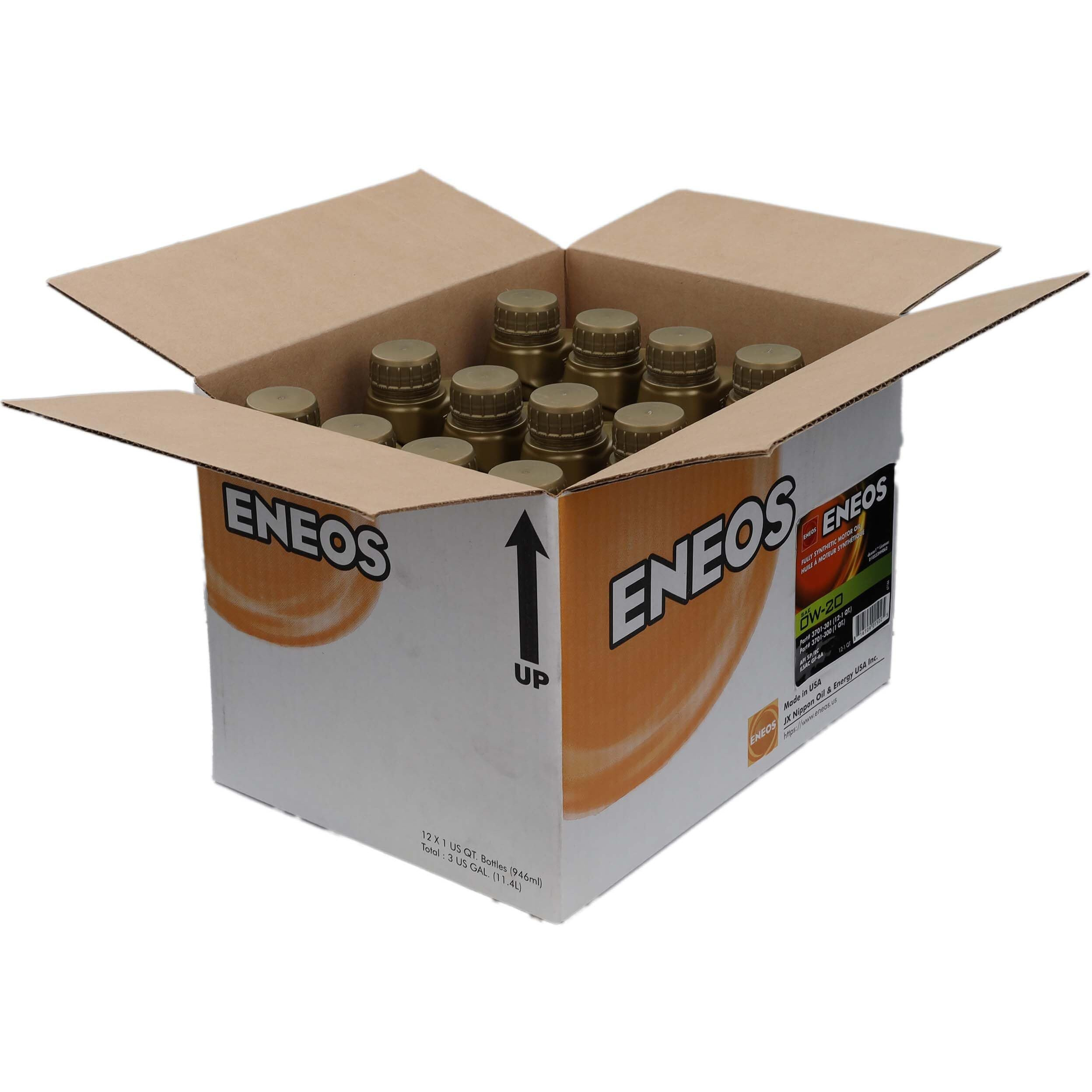 Eneos 0W-20 Fully Synthetic Motor Oil (1 Quart Case Of 12)