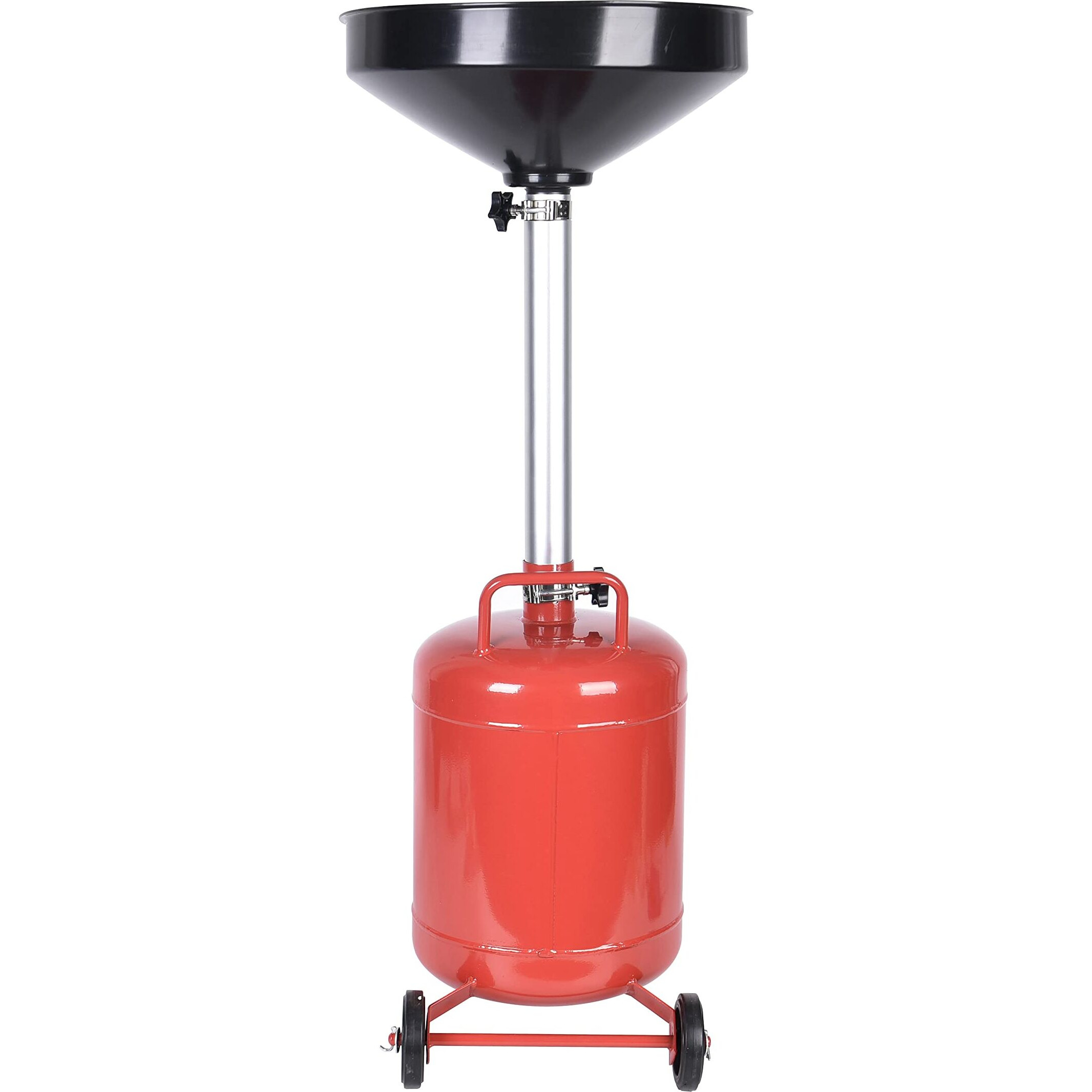 5 Gallon Portable Oil Lift Drain, Steel Oil Drain, Adjustable Height Waster Oil Drain For Changing Car And Truck Motor Oil, Red