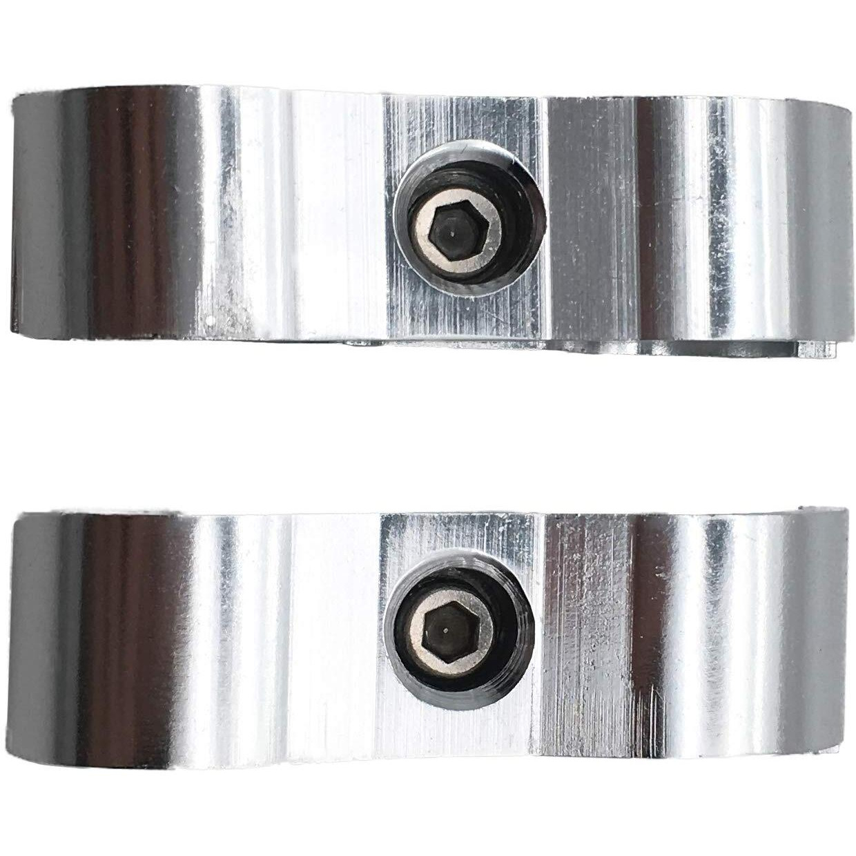 Billet Aluminum Hose Line Separator 12An Nylon/Steel Braided Pipe Tube 23.8Mm Id Clamp Tooling For An12 Dual Oil Fuel Water Hose Silver, Pack Of 2