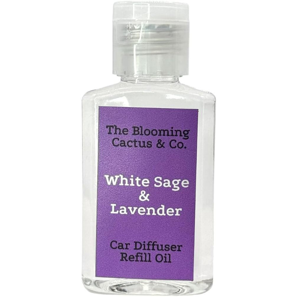 Car Air Freshener Refill Oil - Fragrance Oil Diffuser Refill - Car Diffuser Refill - Reed Diffuser Refill -The Blooming Cactus & Co. - (White Sage & Lavender)