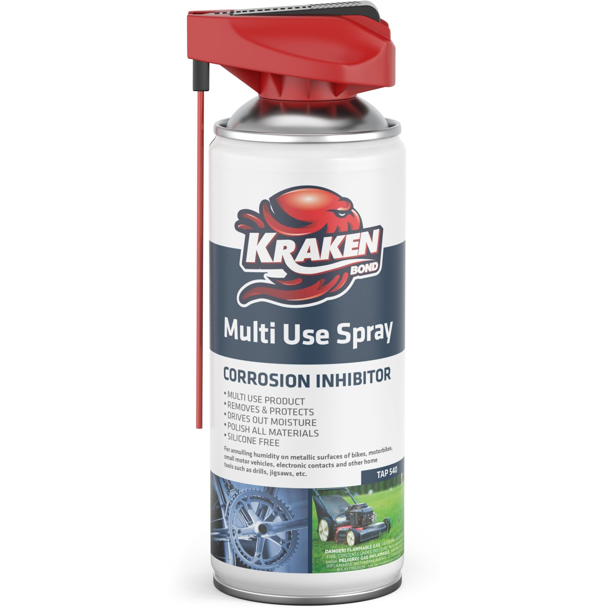 Kraken Bond Multi Use Spray (1 X11 Oz.) - Corrosion Inhibitor, High-Performance Penetrating Oil Lubricant For Home & Automotive, Perfect For Garage Doors, 360 Easy To Use & No Residue | 1 Pack