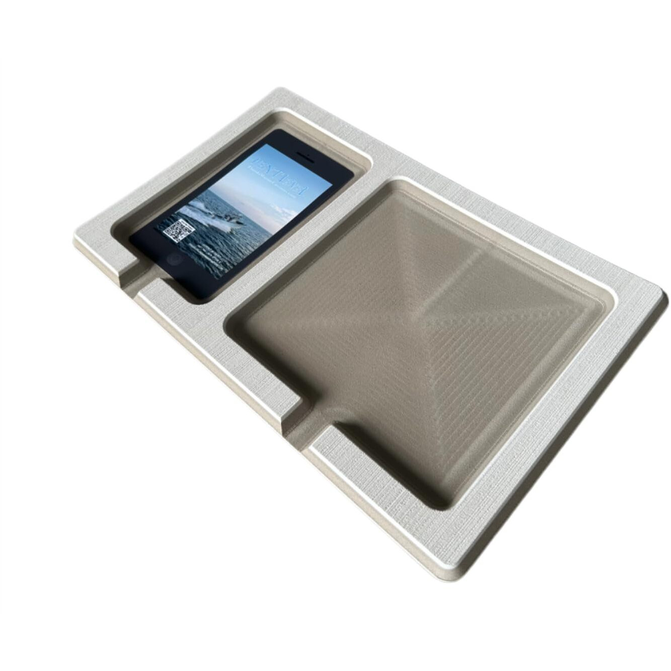 Next Level Inc | 13Mm Phone & Accessories Boat Double Dash Holder | Seadek | Adhesive Backing | Separate Compartments For Phones & Fishing/Boating Tools | (Mica/Terra)