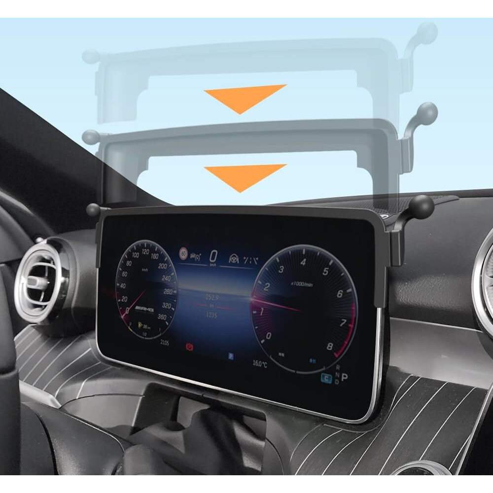 Fics Car Phone Holder For Mercedes-Benz Glc (X254) & C-Class (W206) - Custom-Fit Mount For Seamless Display Integration, Interior Accessories For Navigation Use, Stable Driving View