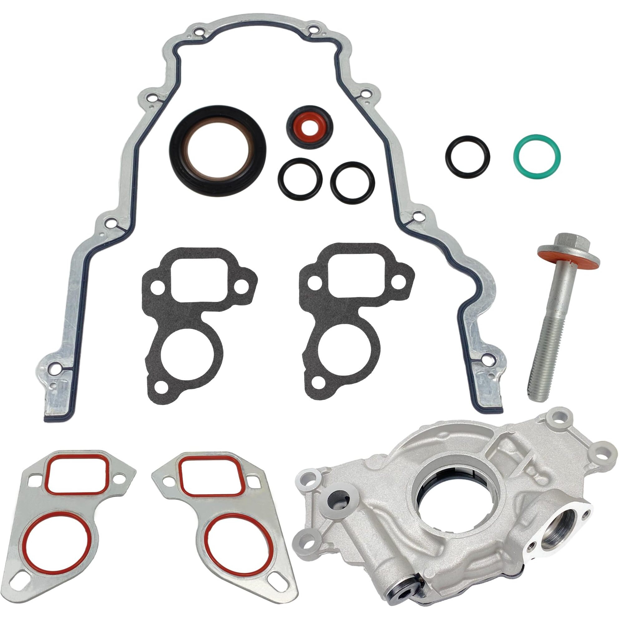 Yzusgomumu M295Hv High Volume Ls Oil Pump Kit With Gaskets And Balancer Bolt Compatible With 4.8L 5.3L 6.0L Chevrolet Silverado Avalanche Suburban Tahoe Trailblazer Gmc Sierra Yukon Cadillac Escalade
