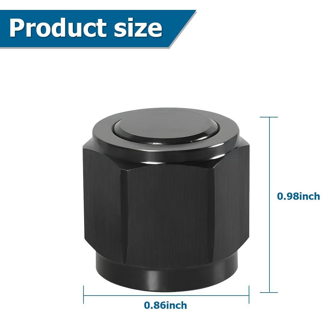 8An Female Flare Cap Block Off Fitting Plug, 2Pcs Aluminum Swivel Hex Head Nut Port Adapter, Automotive Modification Accessories For Fuel Oil Line