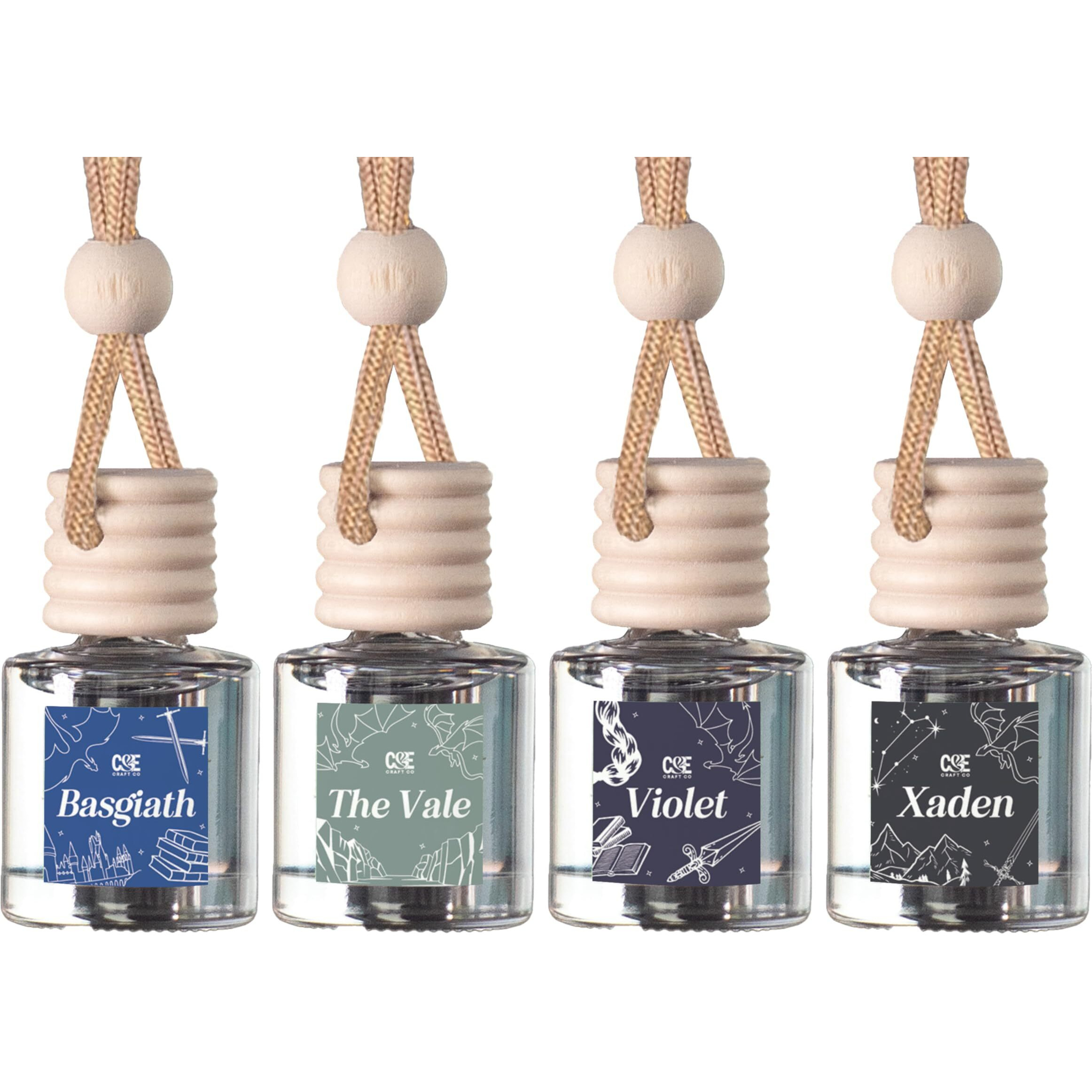 Candecraftco 4 Pack Bookish Scents Car Air Freshener For Essential Oils, Aromatherapy Automobile Diffuser, Gift For Her, Library, Book Lover Gift, Reading Bibliophile (4Th Wing)