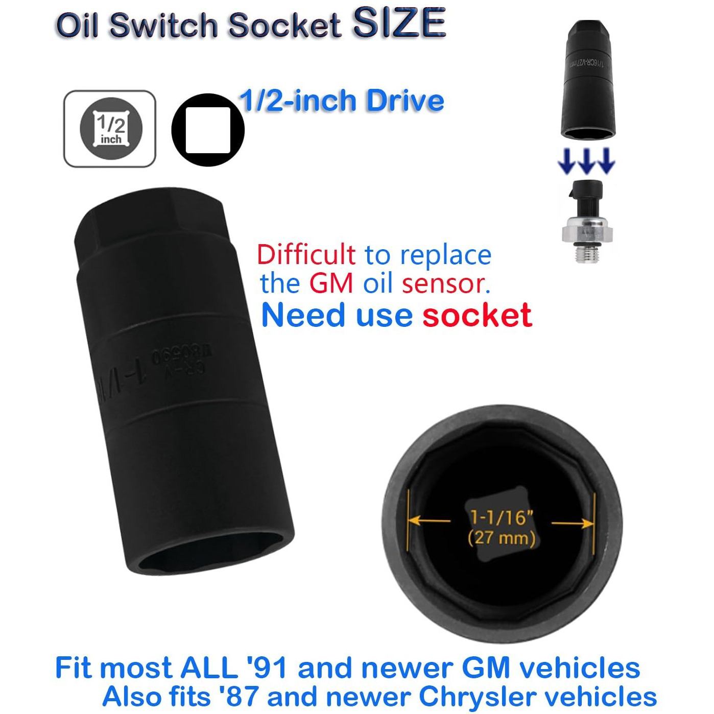 Oil Pressure Sensor For Chevrolet Gmc Buick Cadillac Yukon Escalade Chevy Silverado 1500 5.3L 4.8 6.0 6.2 2009 2010 2011 2012 2013 2014-2020 213-4411 Ps508