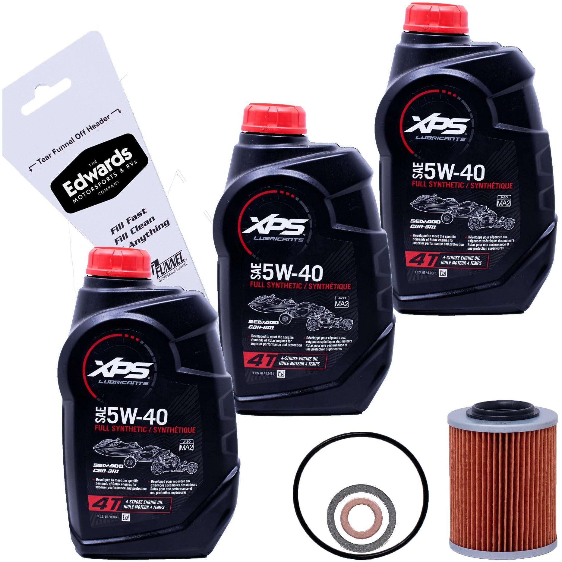 Can-Am Xps 4-Stroke Full Synthetic Oil Change Kit For Can-Am Maverick 1000R 2013-2019