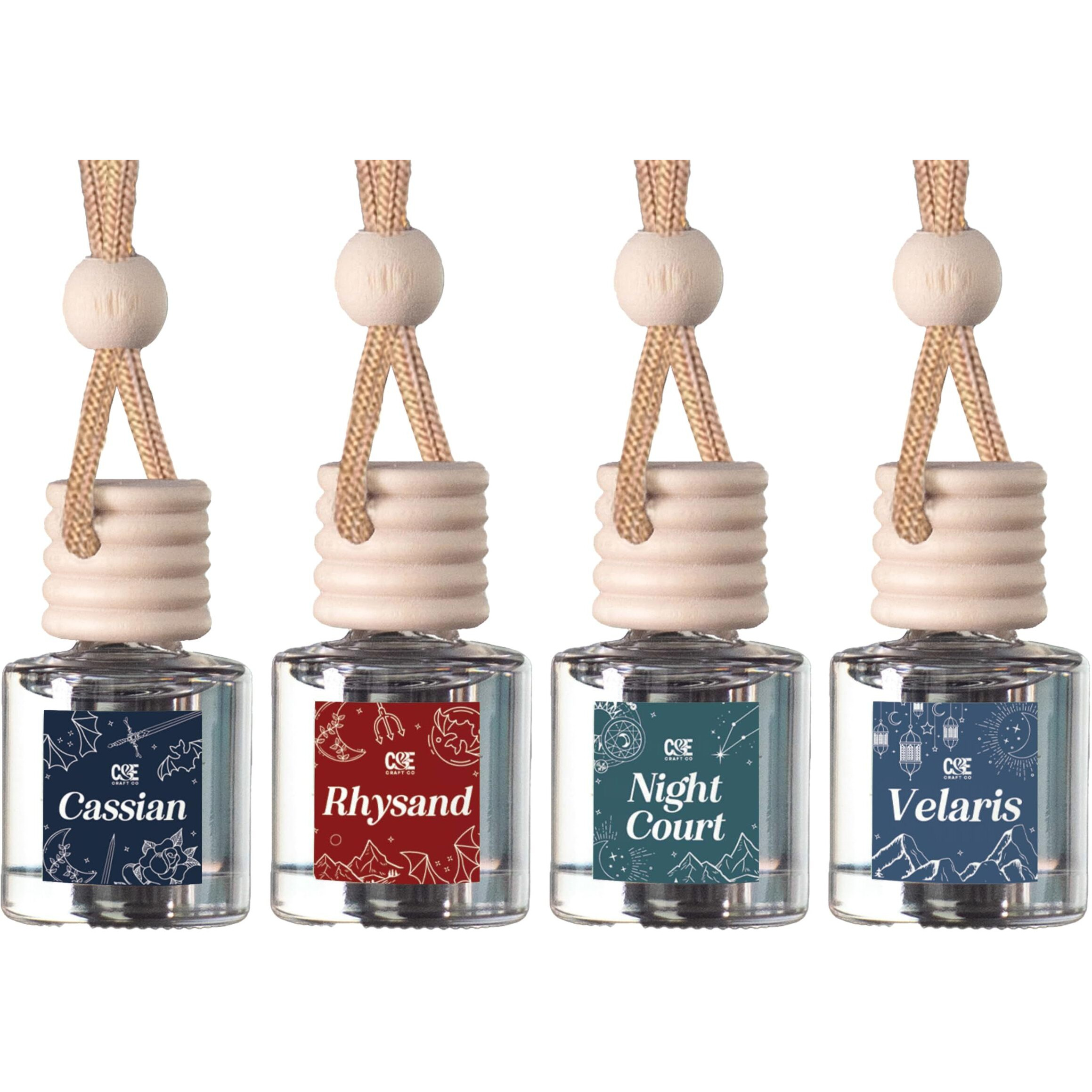 Candecraftco 4 Pack Bookish Scents Car Air Freshener For Essential Oils, Aromatherapy Automobile Diffuser, Gift For Her, Library, Book Lover Gift, Reading Bibliophile (Acotar)
