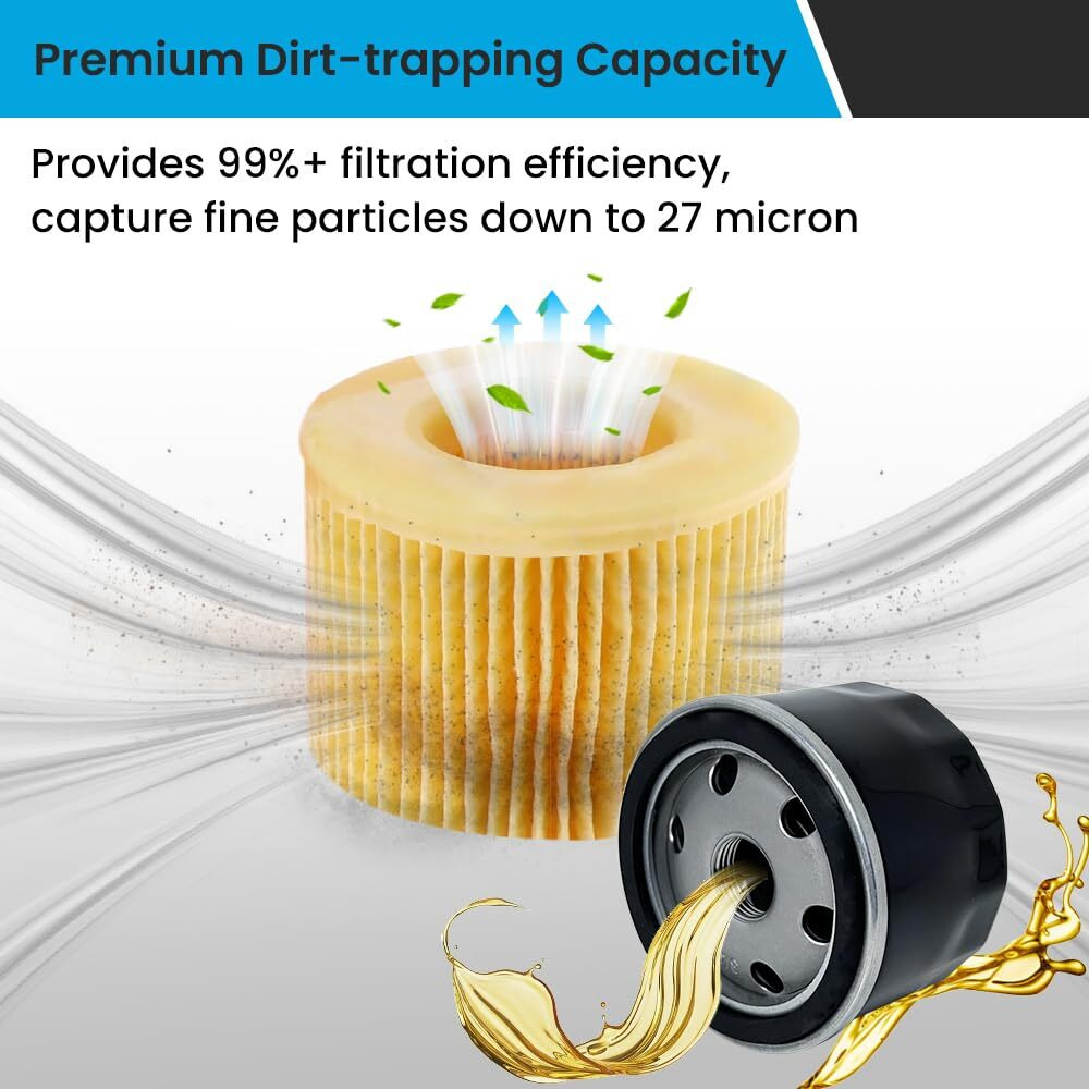 4 Pack 49065-0721 49065-7007 492932 492932S Oil Filter For Kawasaki Fr691V Fr651V Fr730V Fr600V Fx600V Fs691V Fs651V, Compatible With Cub Cadet Zt1 50 Lawn Mower Fits For John Deere Am125424