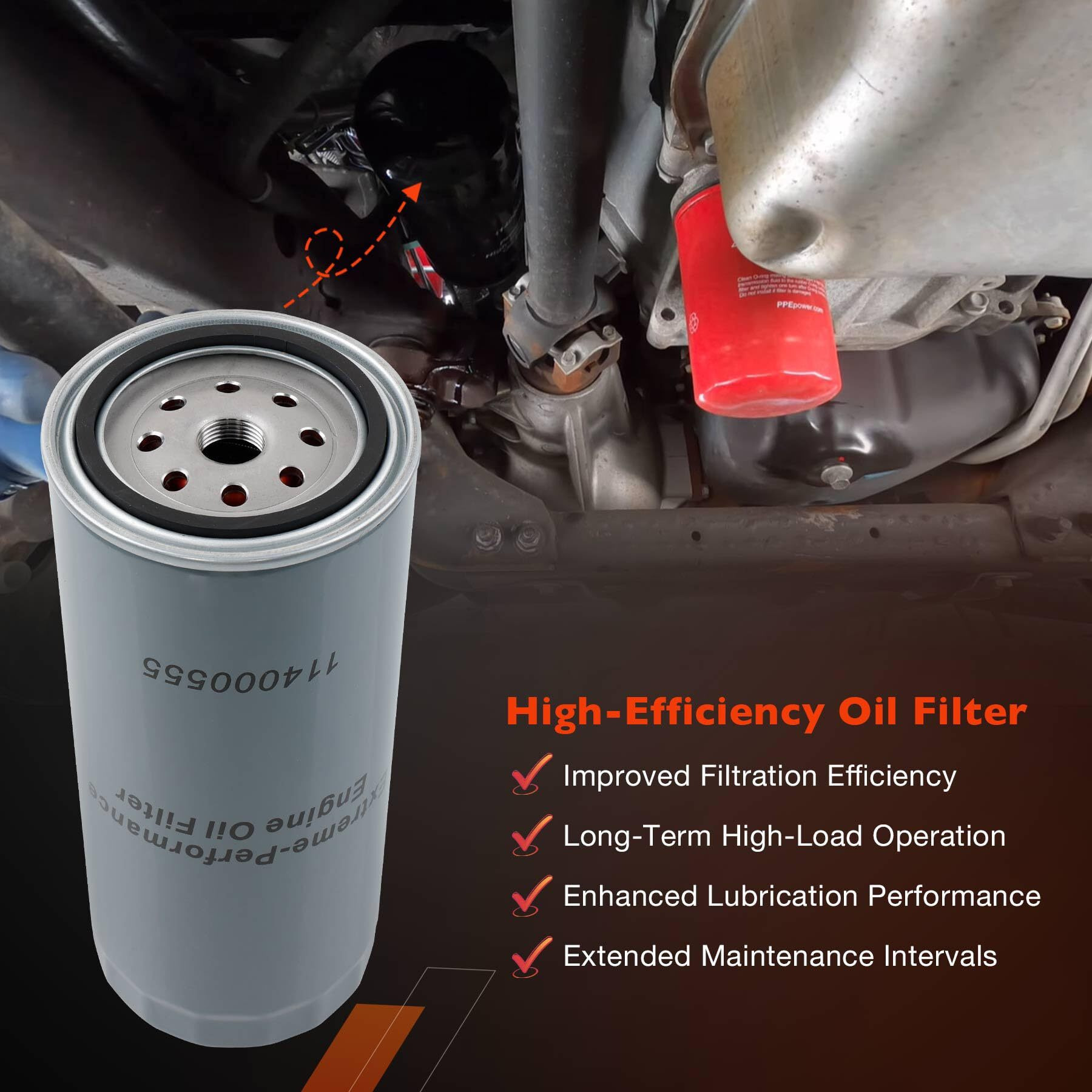 6.6 Duramax Oil Filter (5 Micron) Compatible With 2001-2019 Chevy Silverado/Gmc Sierra 2500 Hd 3500 Hd Engine | Replaces 114000555(Upgrade Of Pf2232)